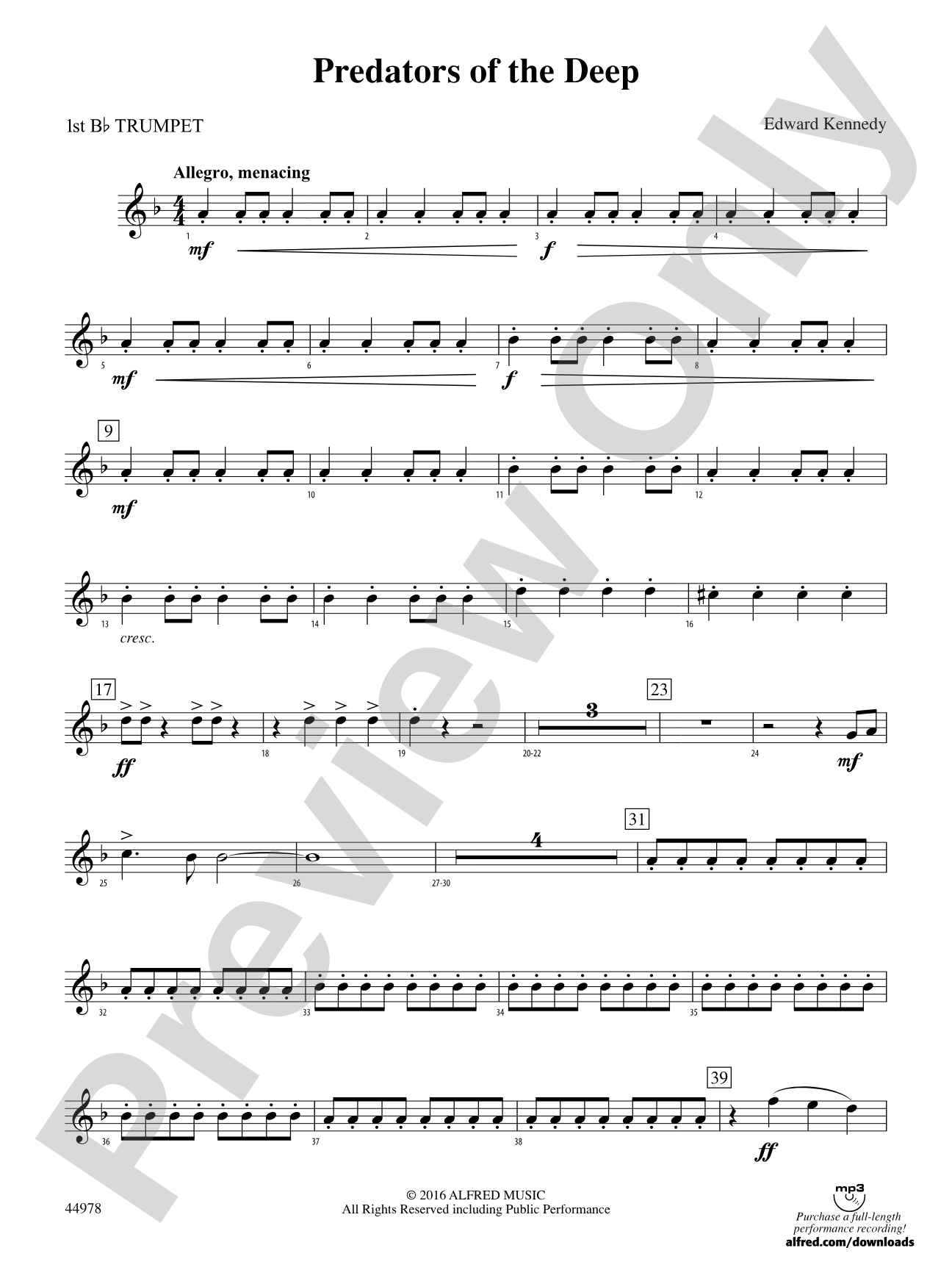 Predators of the Deep: 1st B-flat Trumpet