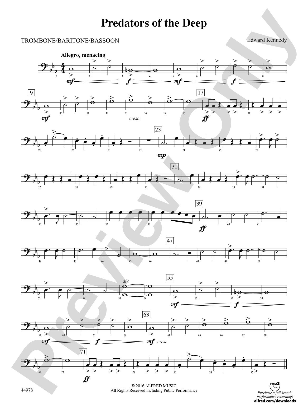 Predators of the Deep: 1st Trombone