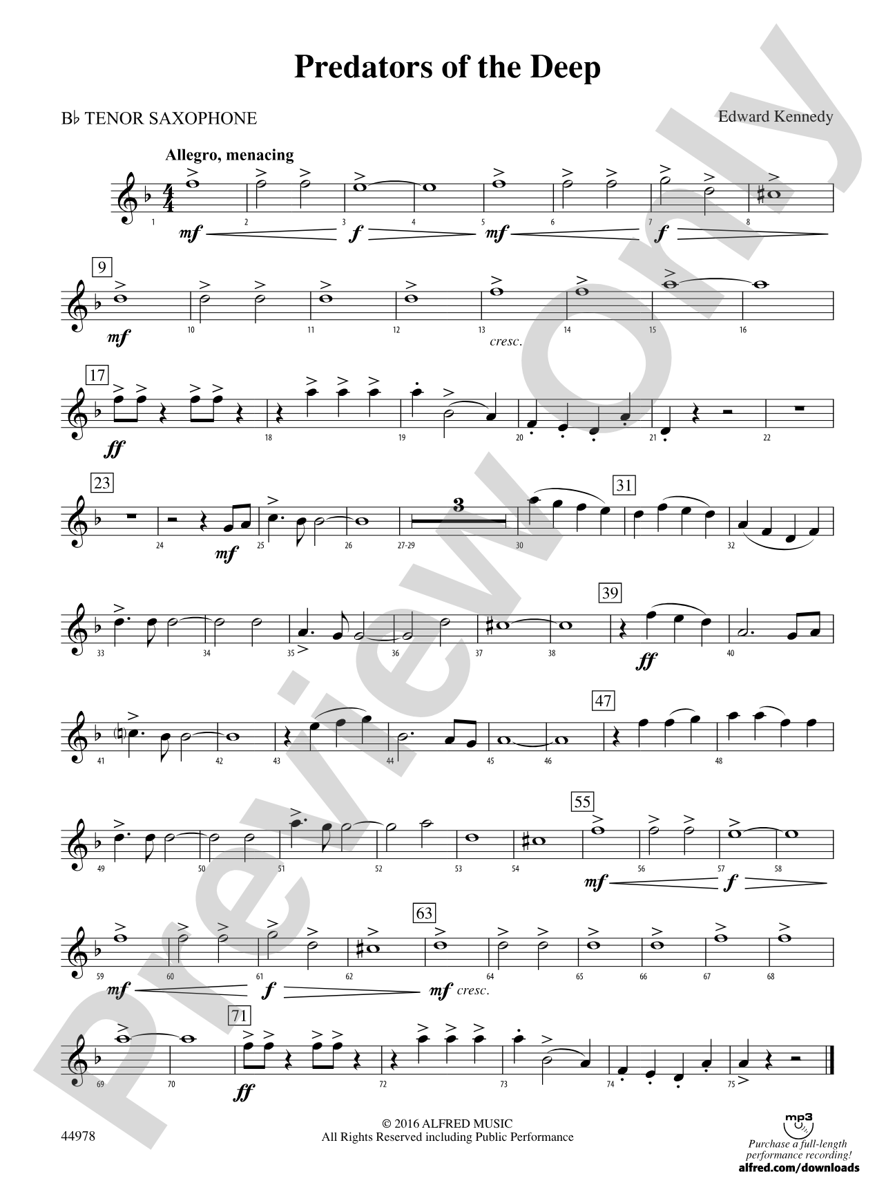 Predators of the Deep: B-flat Tenor Saxophone