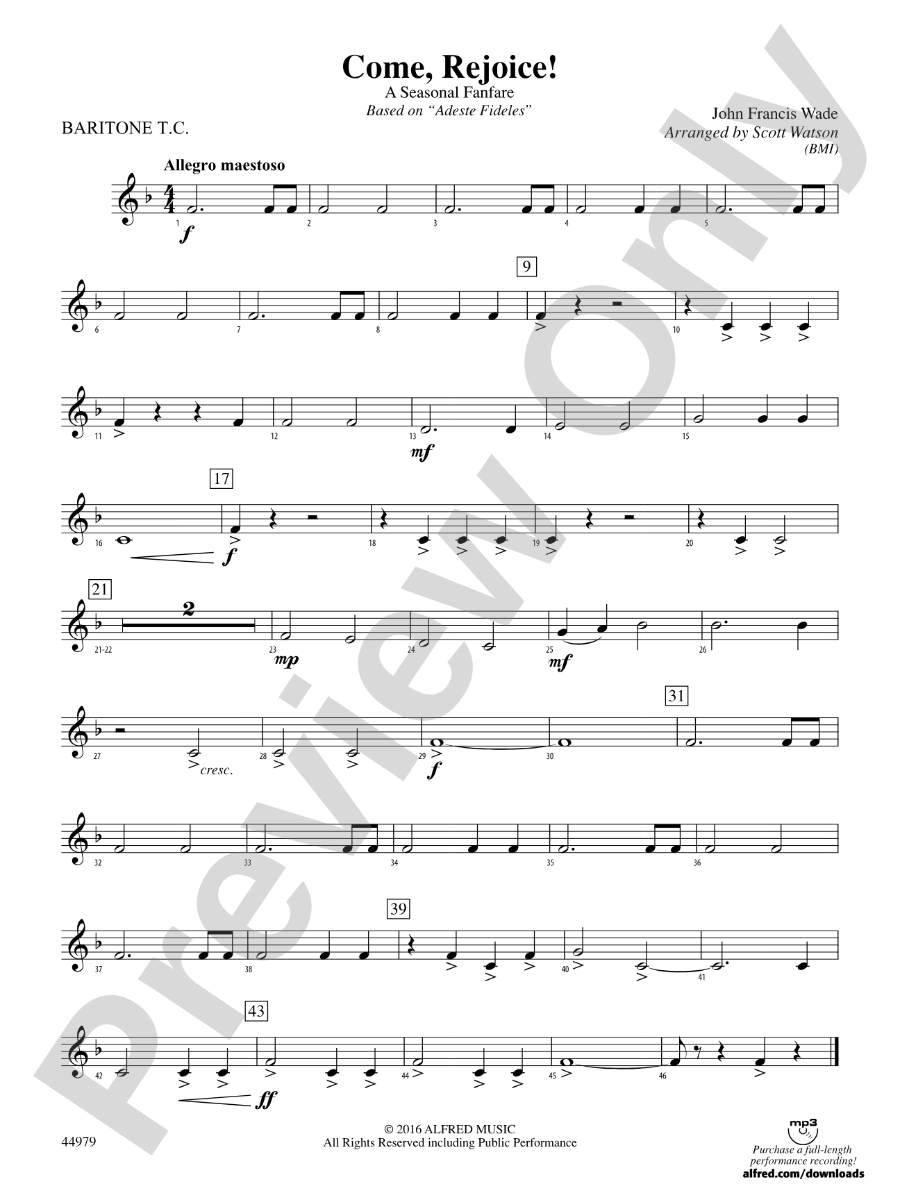 Come, Rejoice!: Baritone T.C.