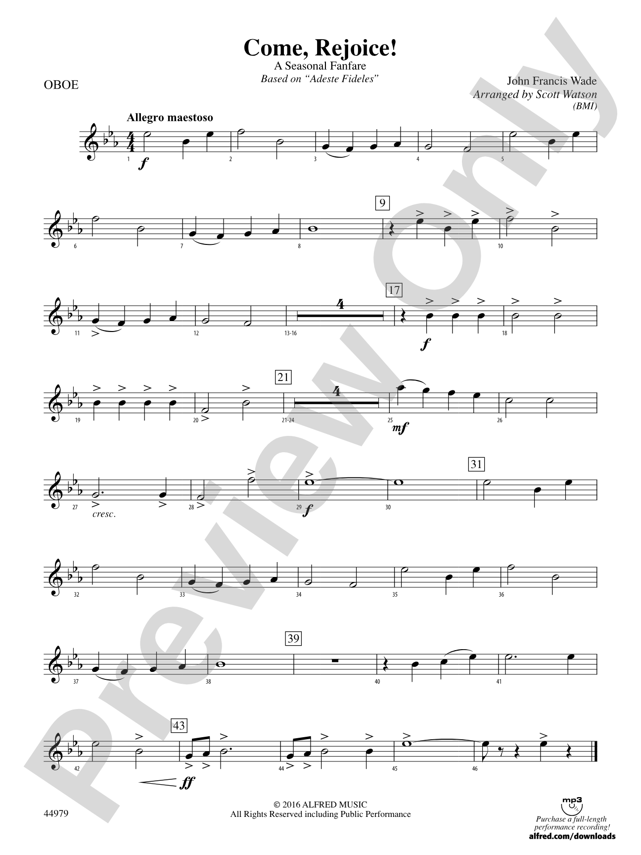 Come, Rejoice!: Oboe