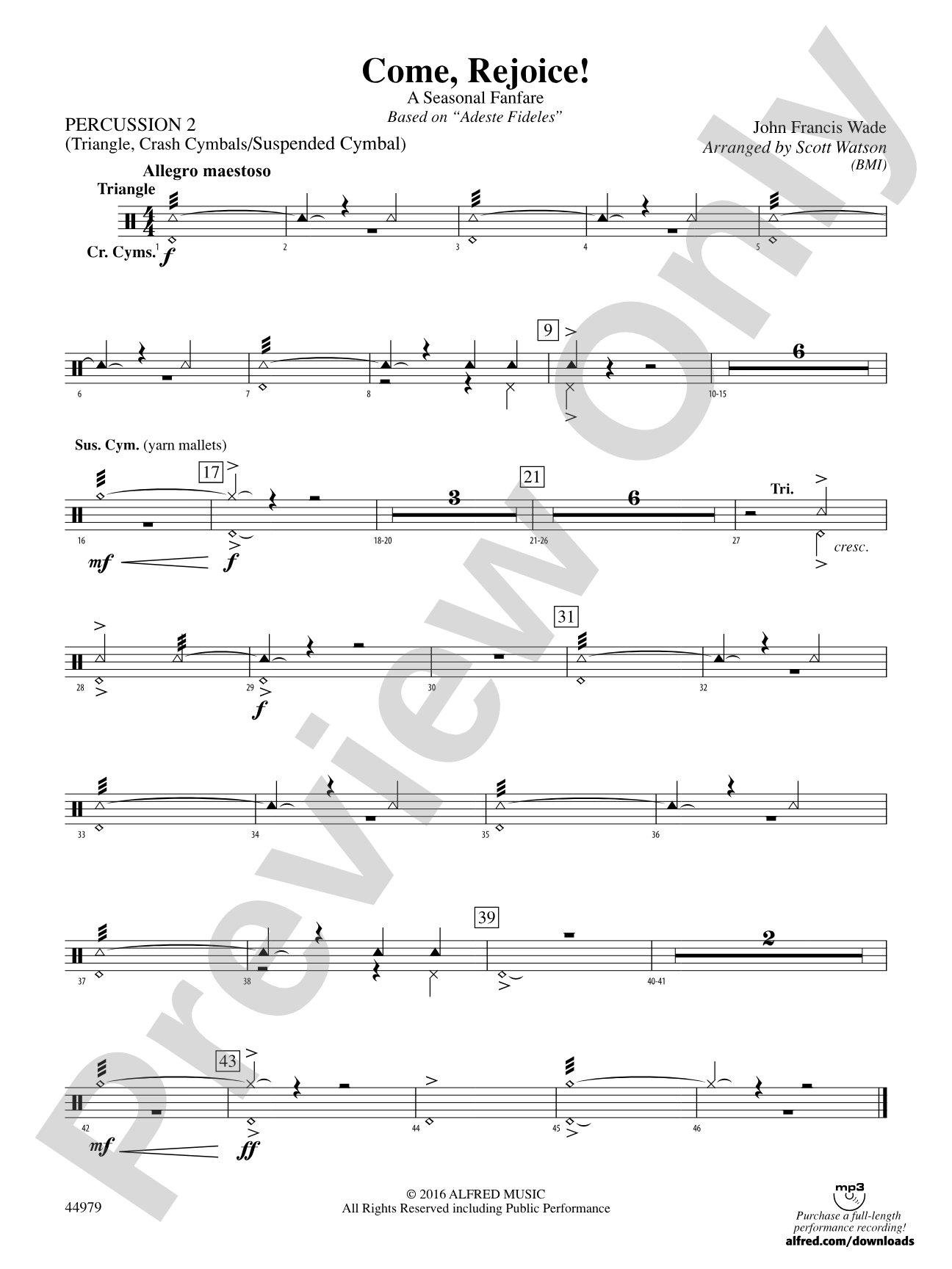 Come, Rejoice!: 2nd Percussion