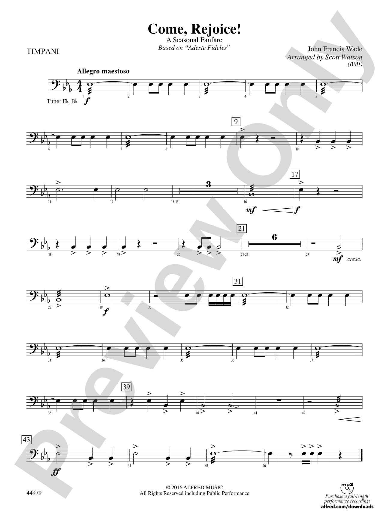 Come, Rejoice!: Timpani