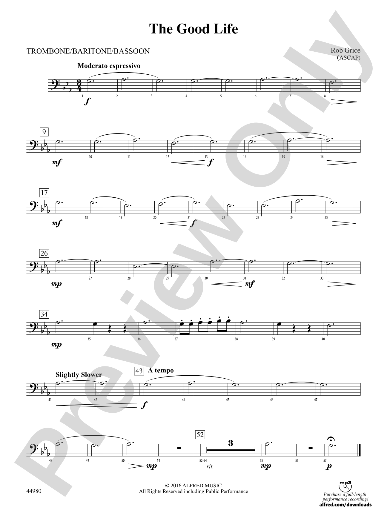 The Good Life: 1st Trombone