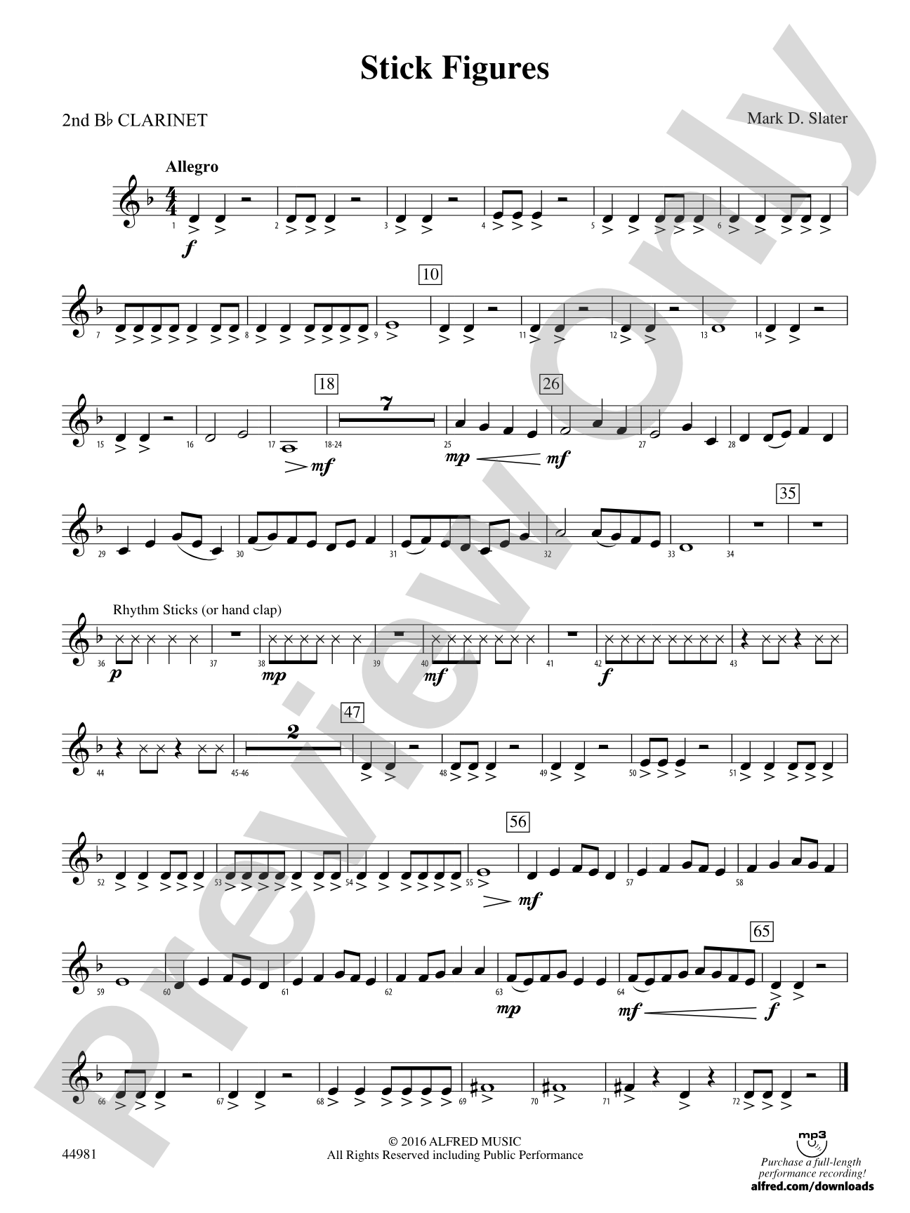 Stick Figures: 2nd B-flat Clarinet