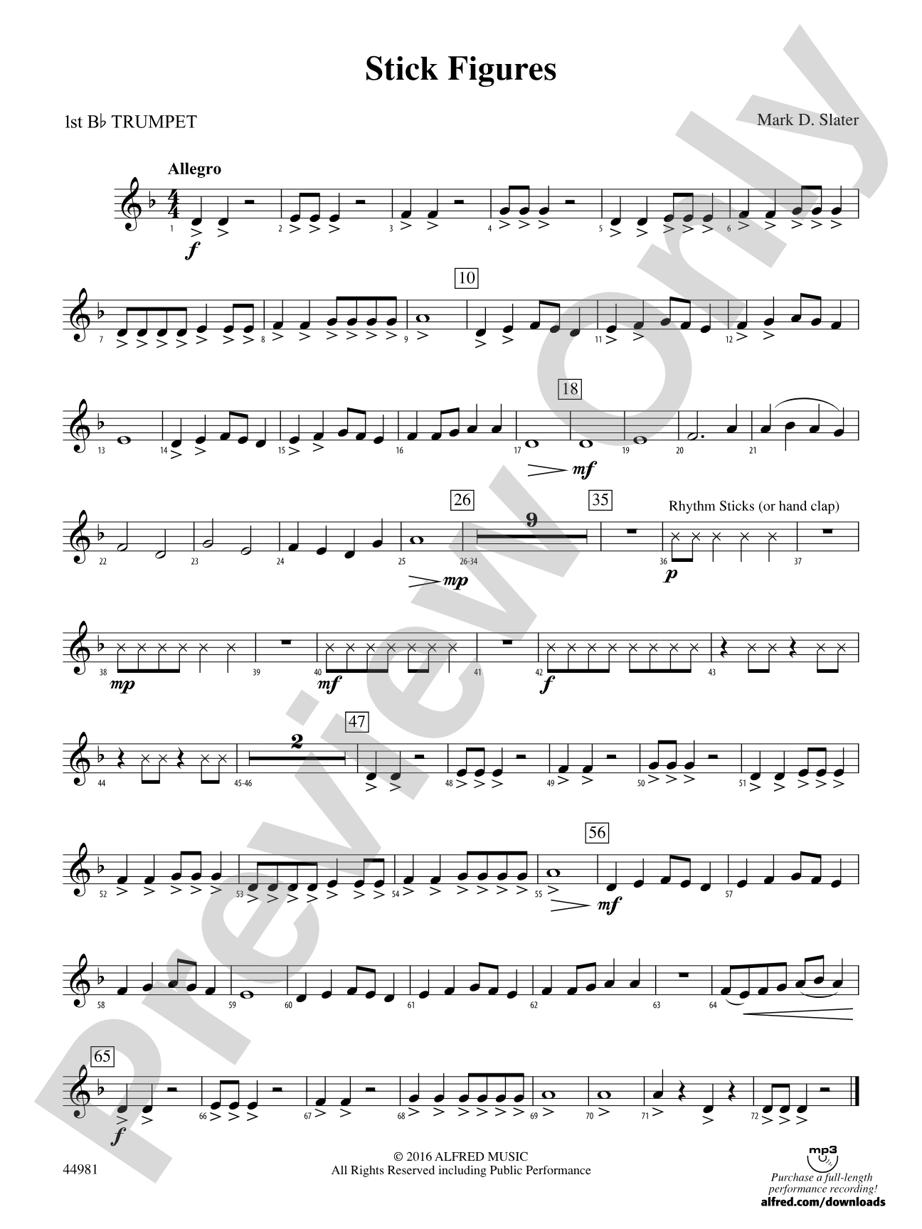 Stick Figures: 1st B-flat Trumpet
