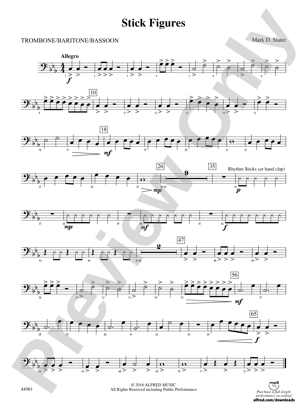 Stick Figures: 1st Trombone