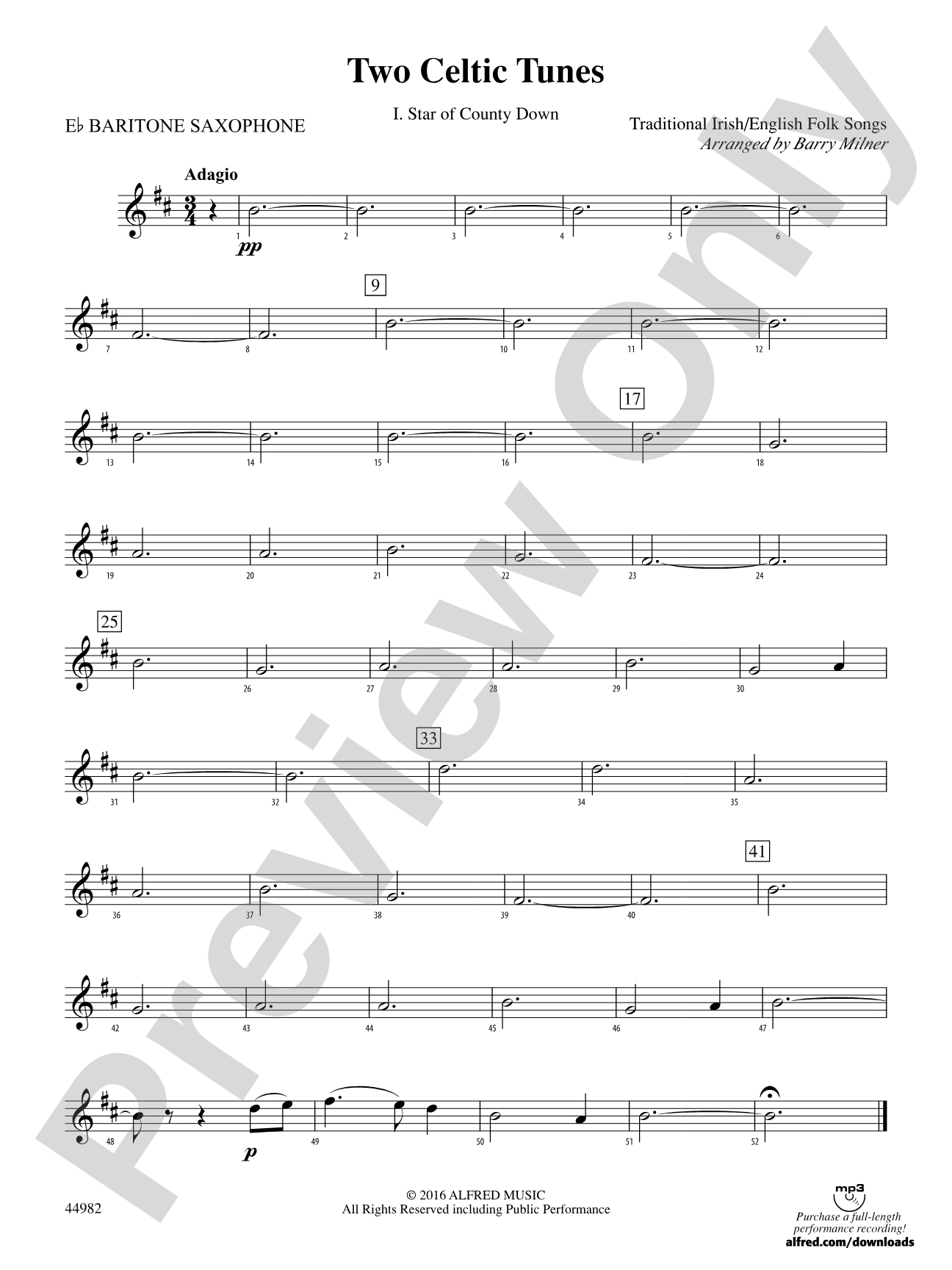 Two Celtic Tunes: E-flat Baritone Saxophone