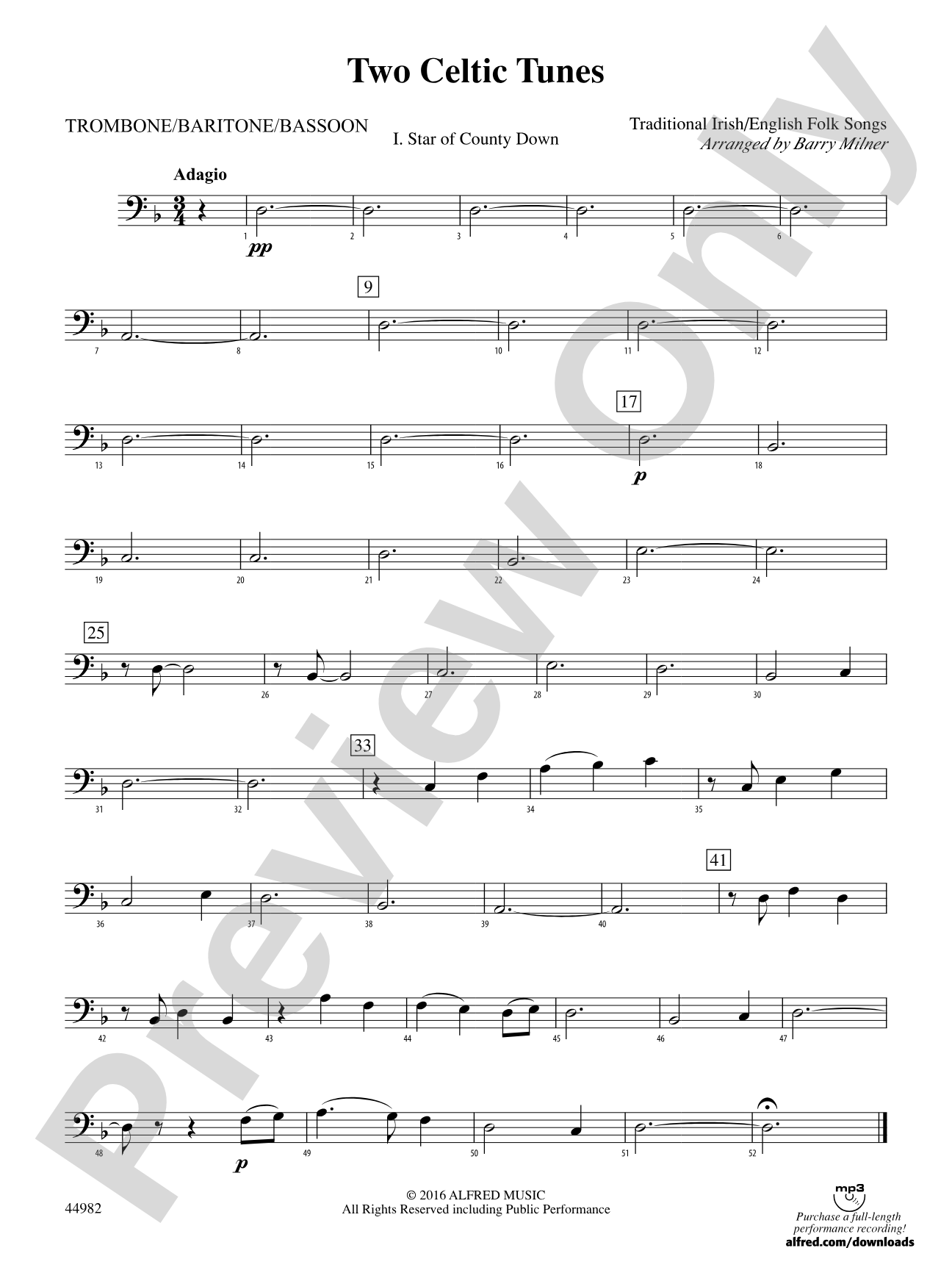 Two Celtic Tunes: 1st Trombone