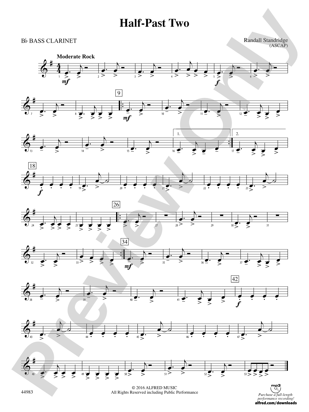 Half-Past Two: B-flat Bass Clarinet