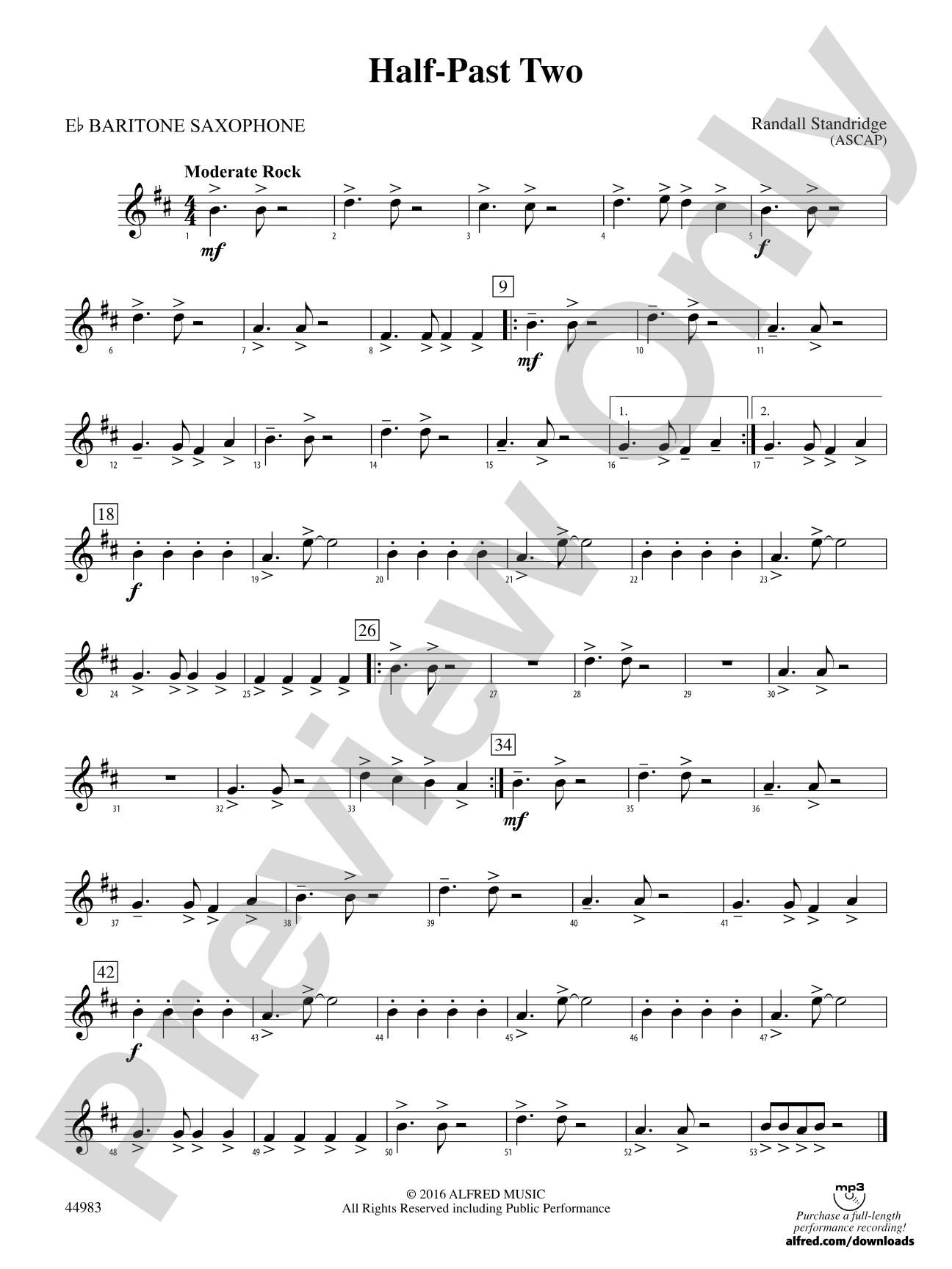 Half-Past Two: E-flat Baritone Saxophone