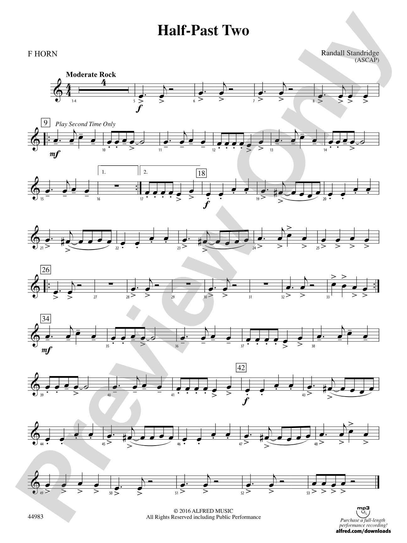 Half-Past Two: 1st F Horn