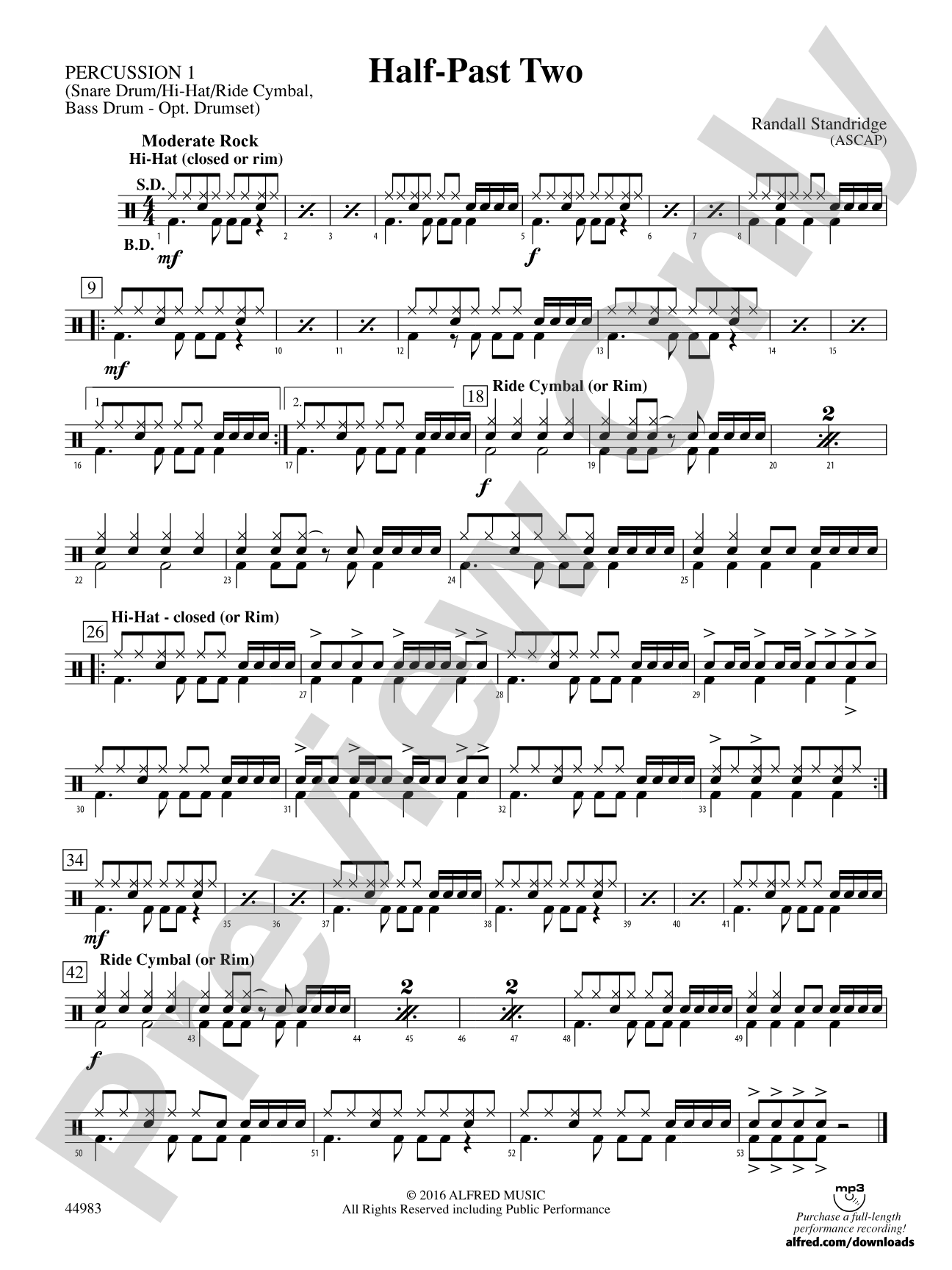 Half-Past Two: 1st Percussion