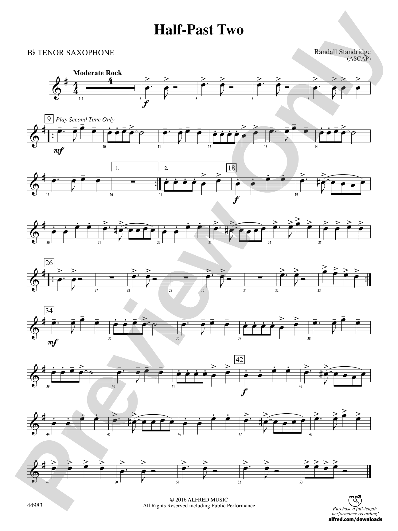 Half-Past Two: B-flat Tenor Saxophone