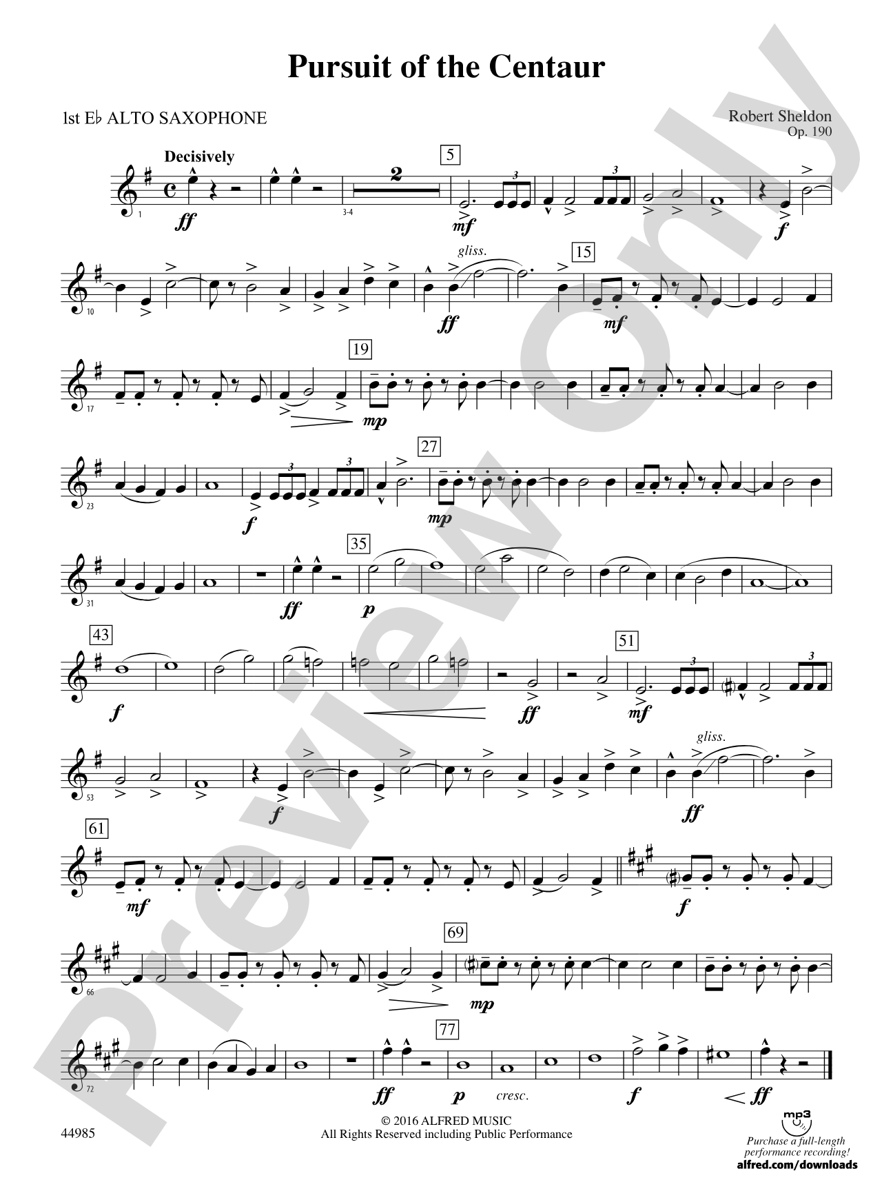 Pursuit of the Centaur: E-flat Alto Saxophone