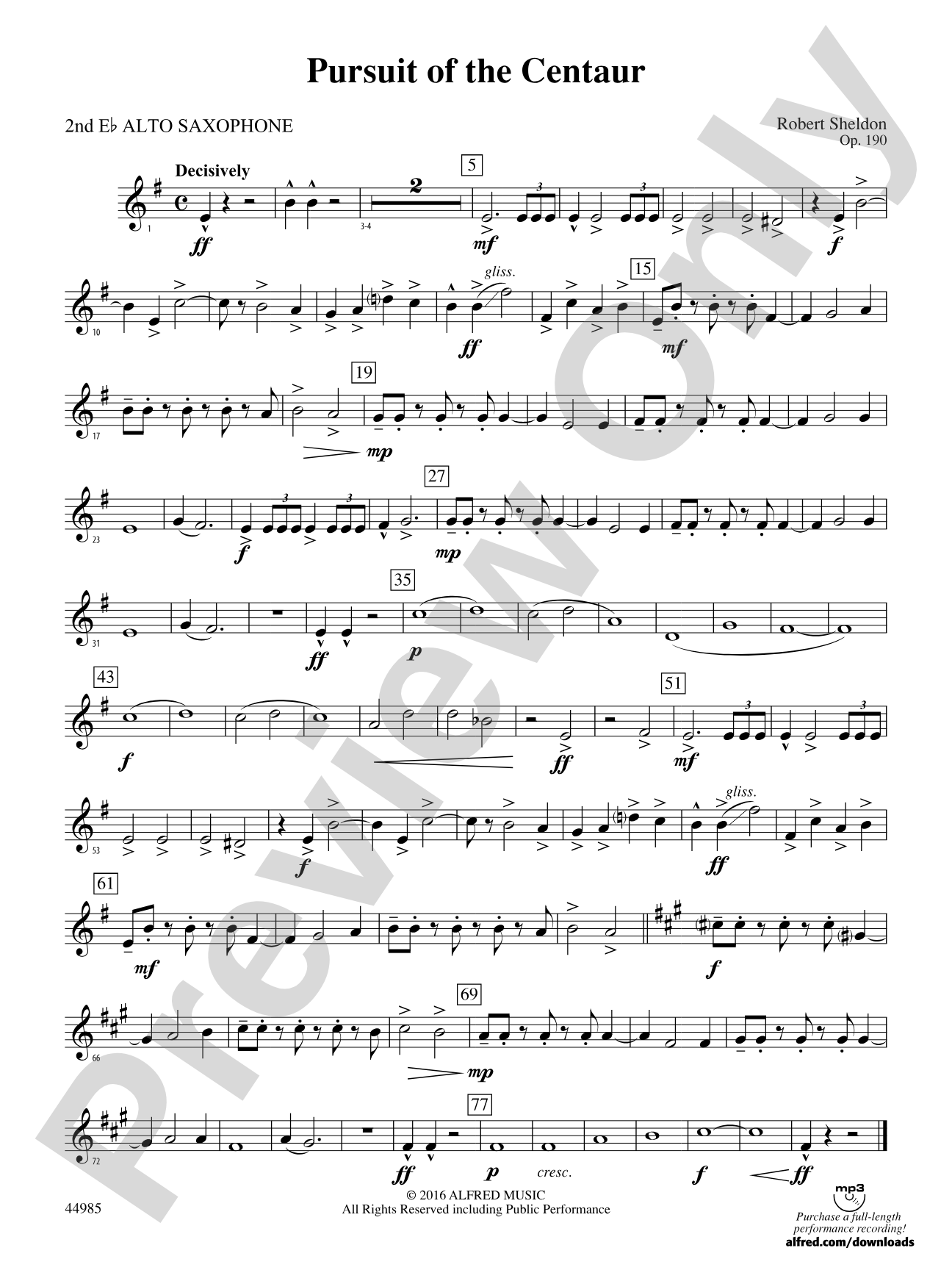 Pursuit of the Centaur: 2nd E-flat Alto Saxophone