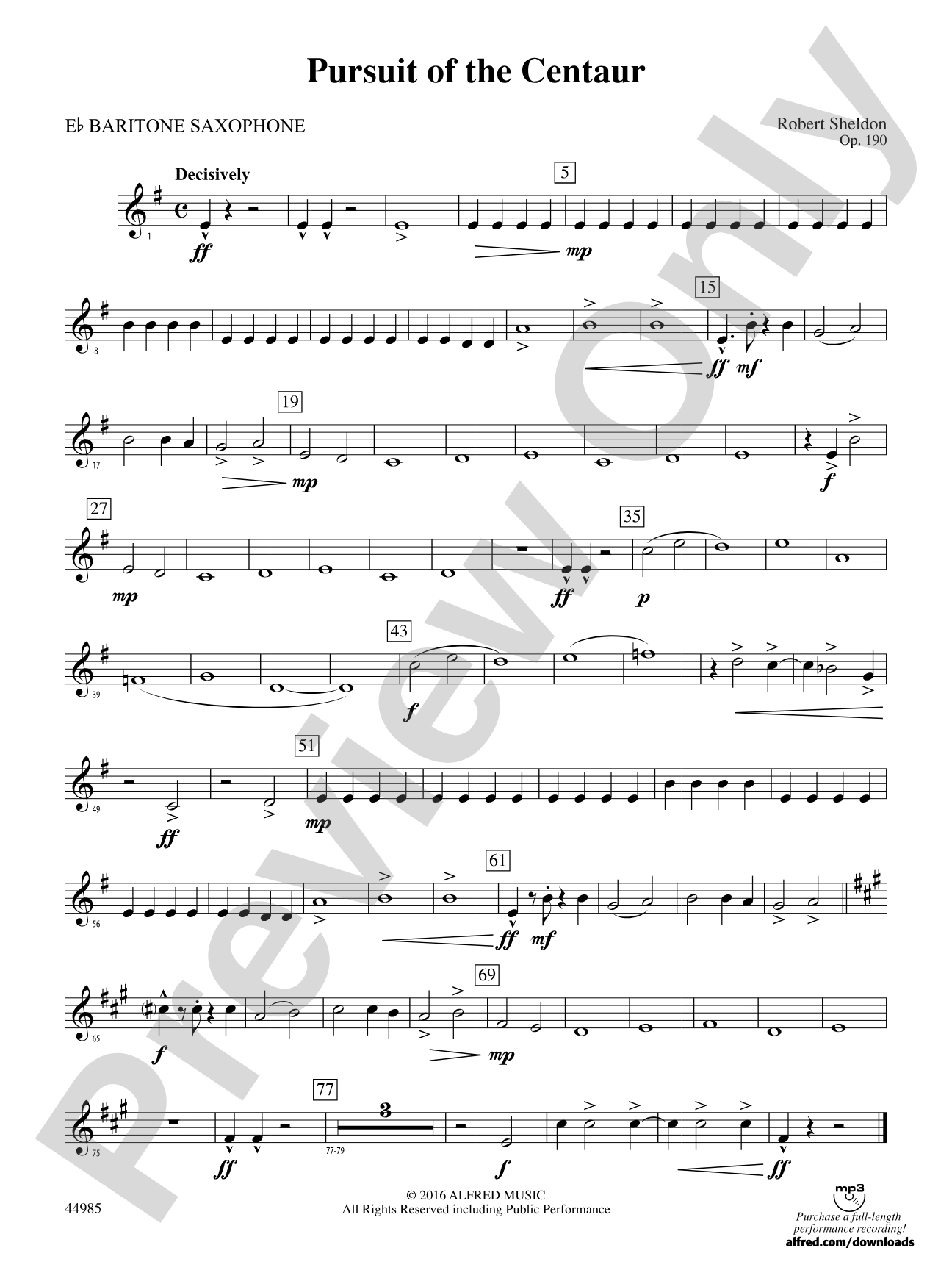 Pursuit of the Centaur: E-flat Baritone Saxophone