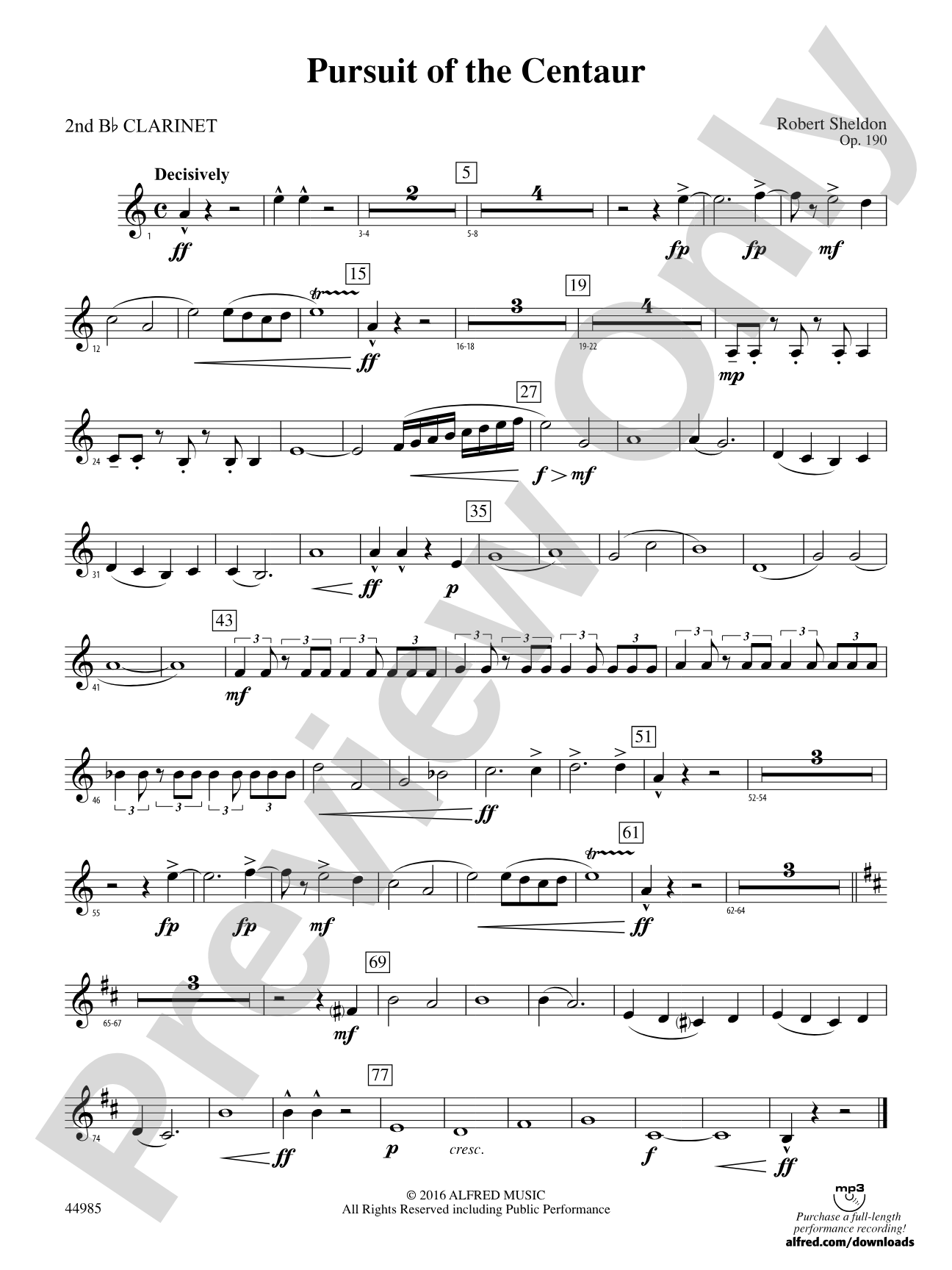 Pursuit of the Centaur: 2nd B-flat Clarinet