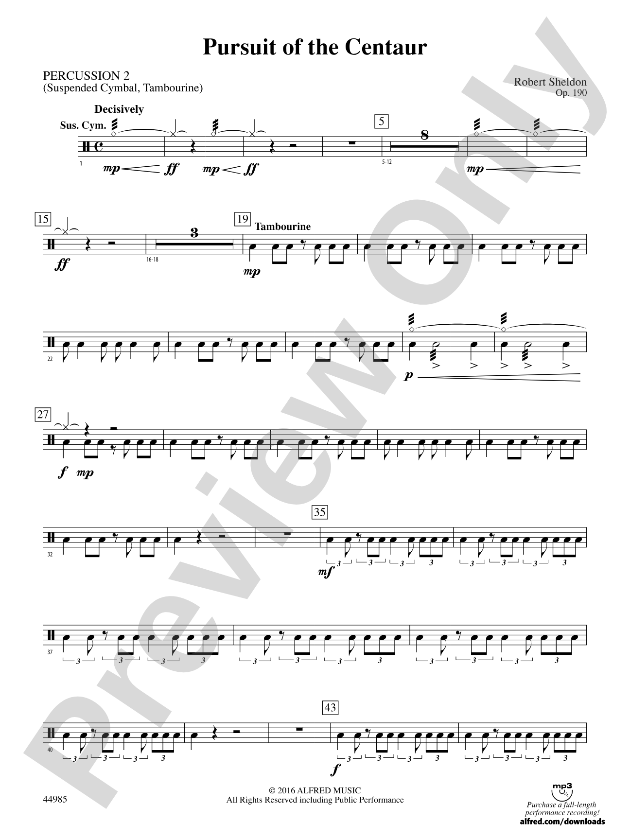 Pursuit of the Centaur: 2nd Percussion