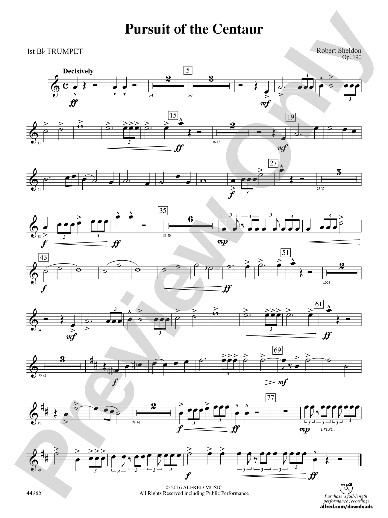 Pursuit of the Centaur: 1st B-flat Trumpet