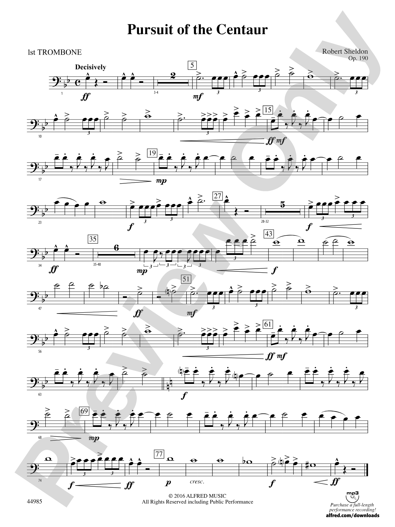 Pursuit of the Centaur: 1st Trombone