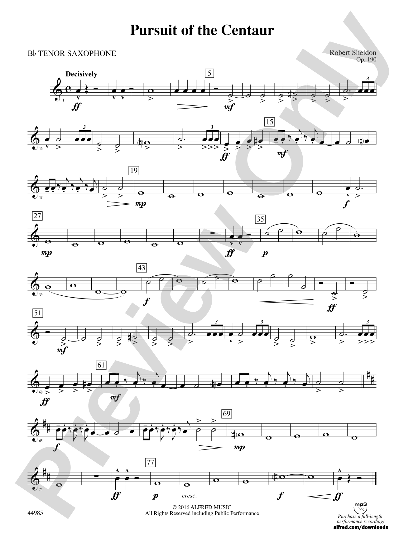 Pursuit of the Centaur: B-flat Tenor Saxophone