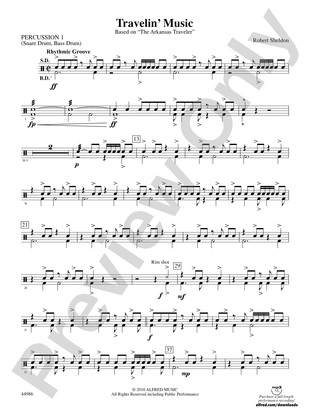 Travelin' Music: 1st Percussion