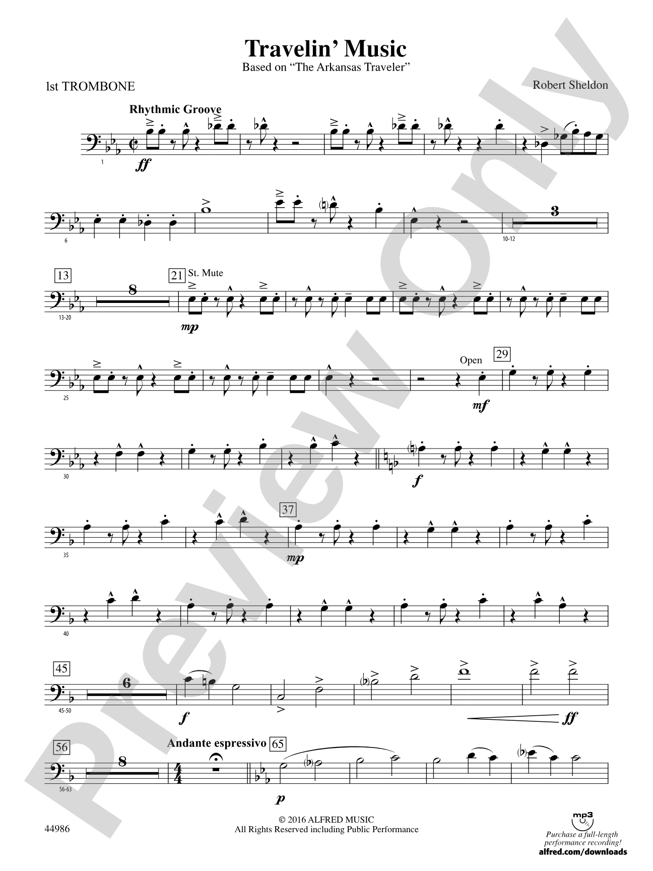 Travelin' Music: 1st Trombone