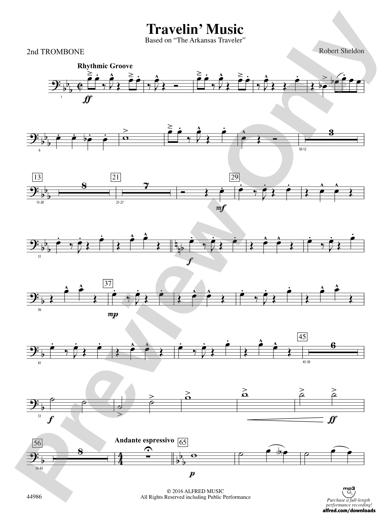 Travelin' Music: 2nd Trombone