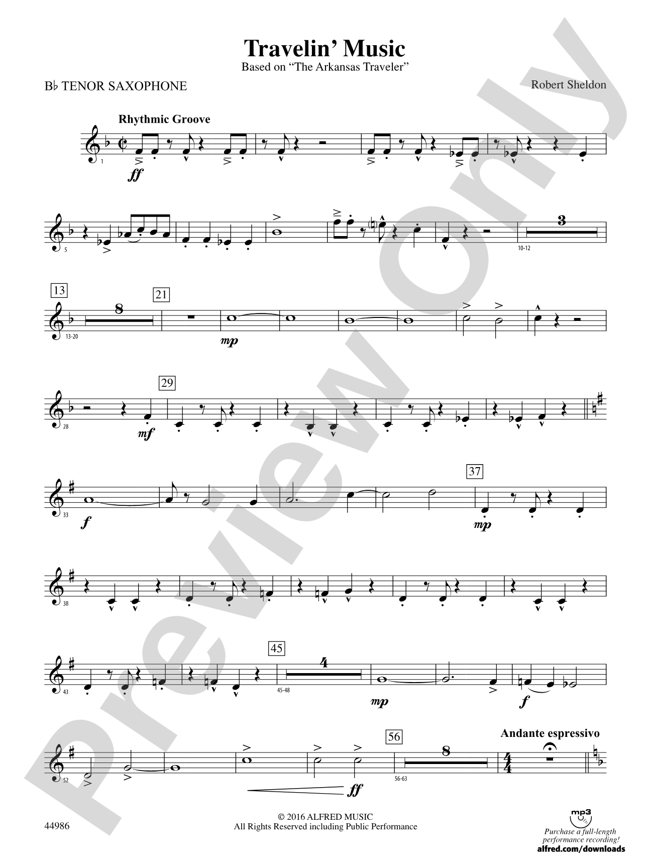 Travelin' Music: B-flat Tenor Saxophone