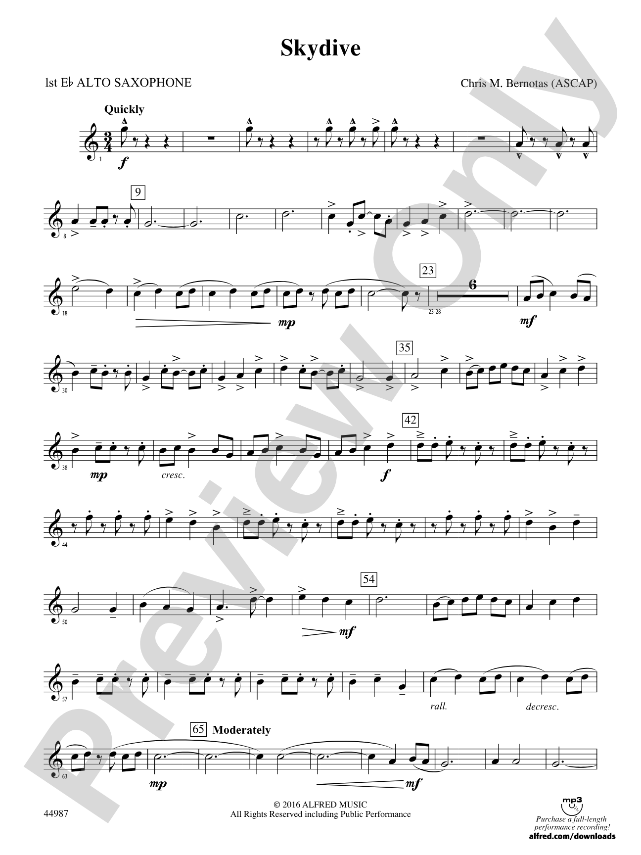 Skydive: E-flat Alto Saxophone