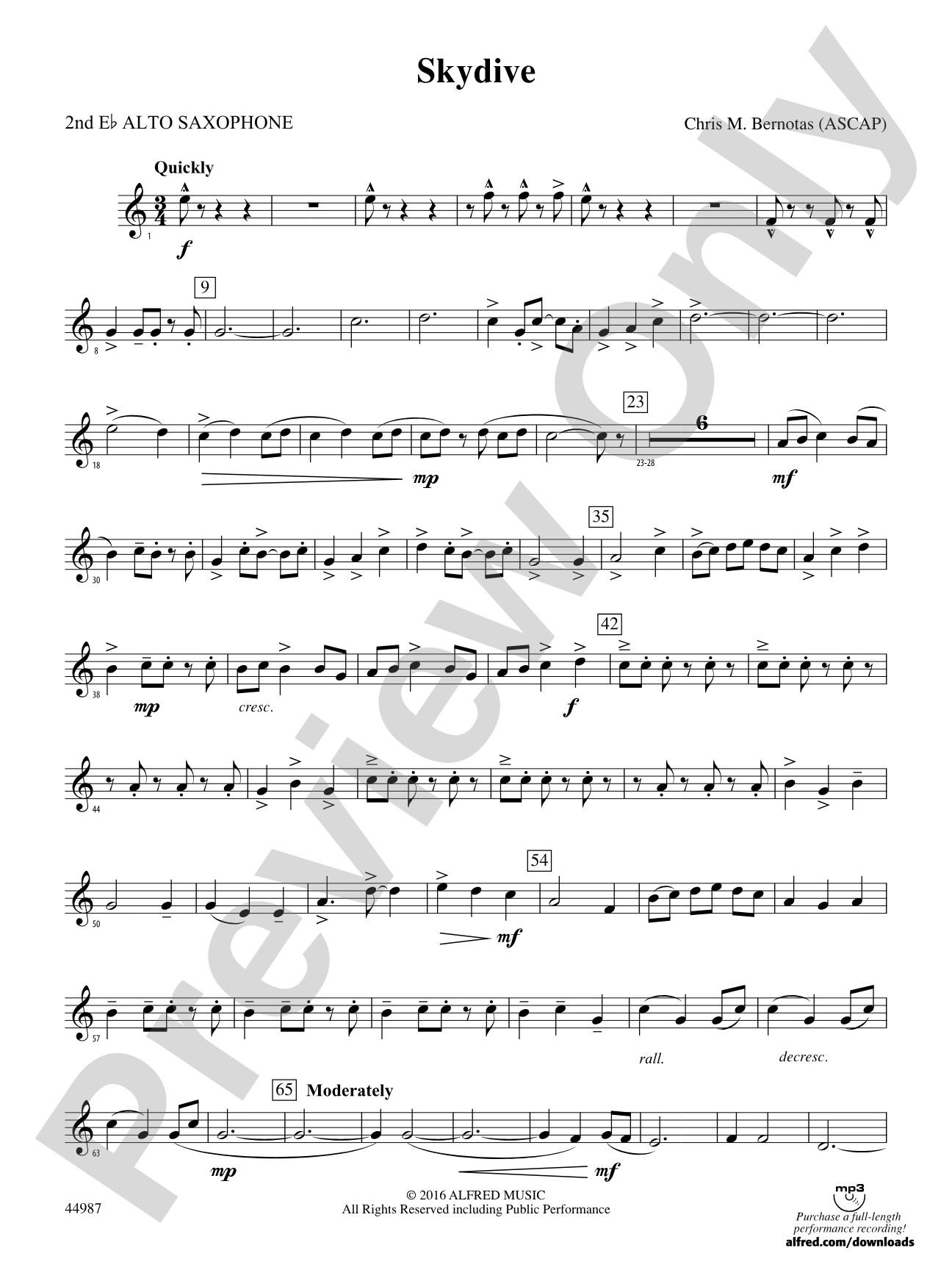 Skydive: 2nd E-flat Alto Saxophone