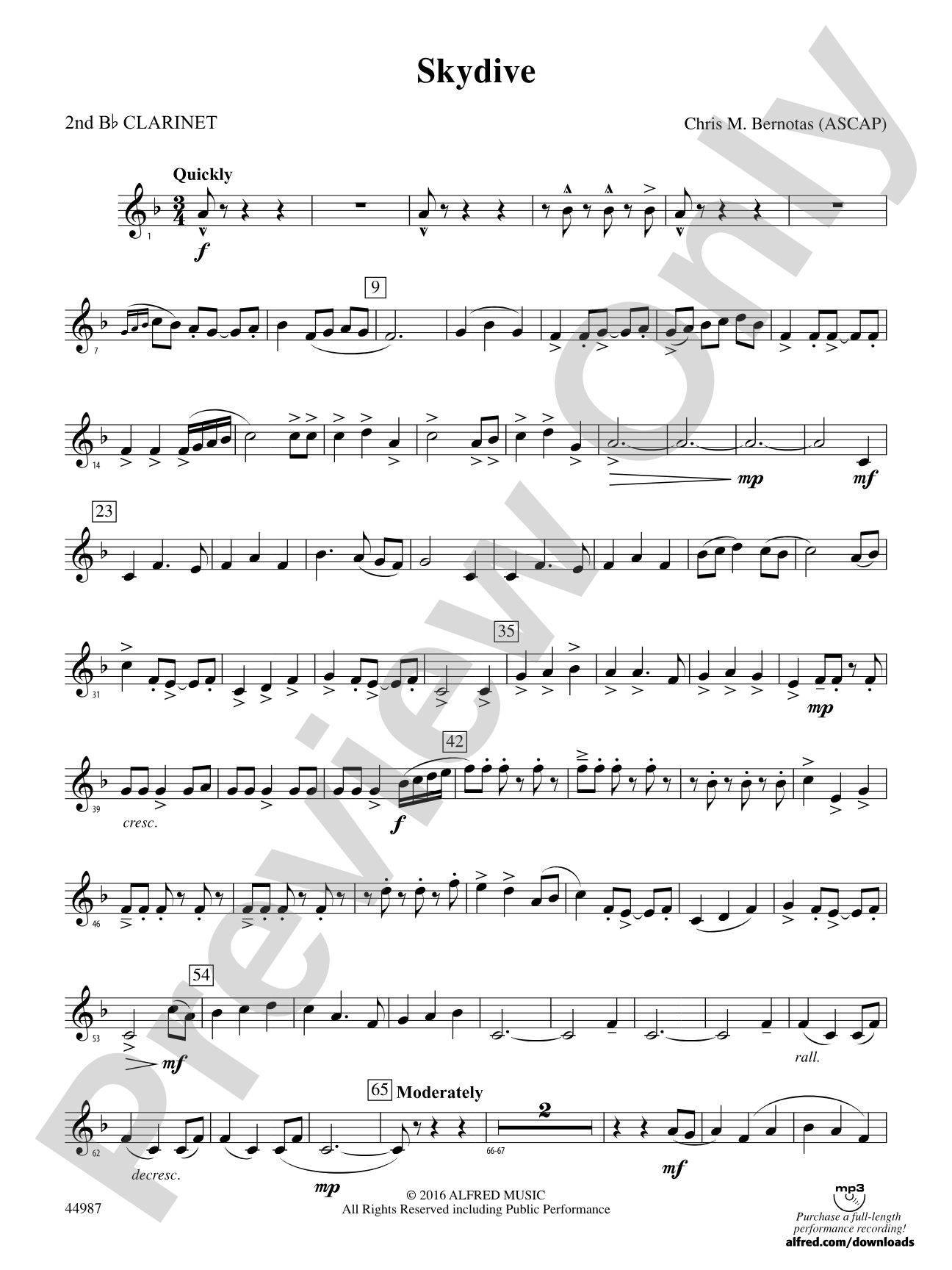 Skydive: 2nd B-flat Clarinet