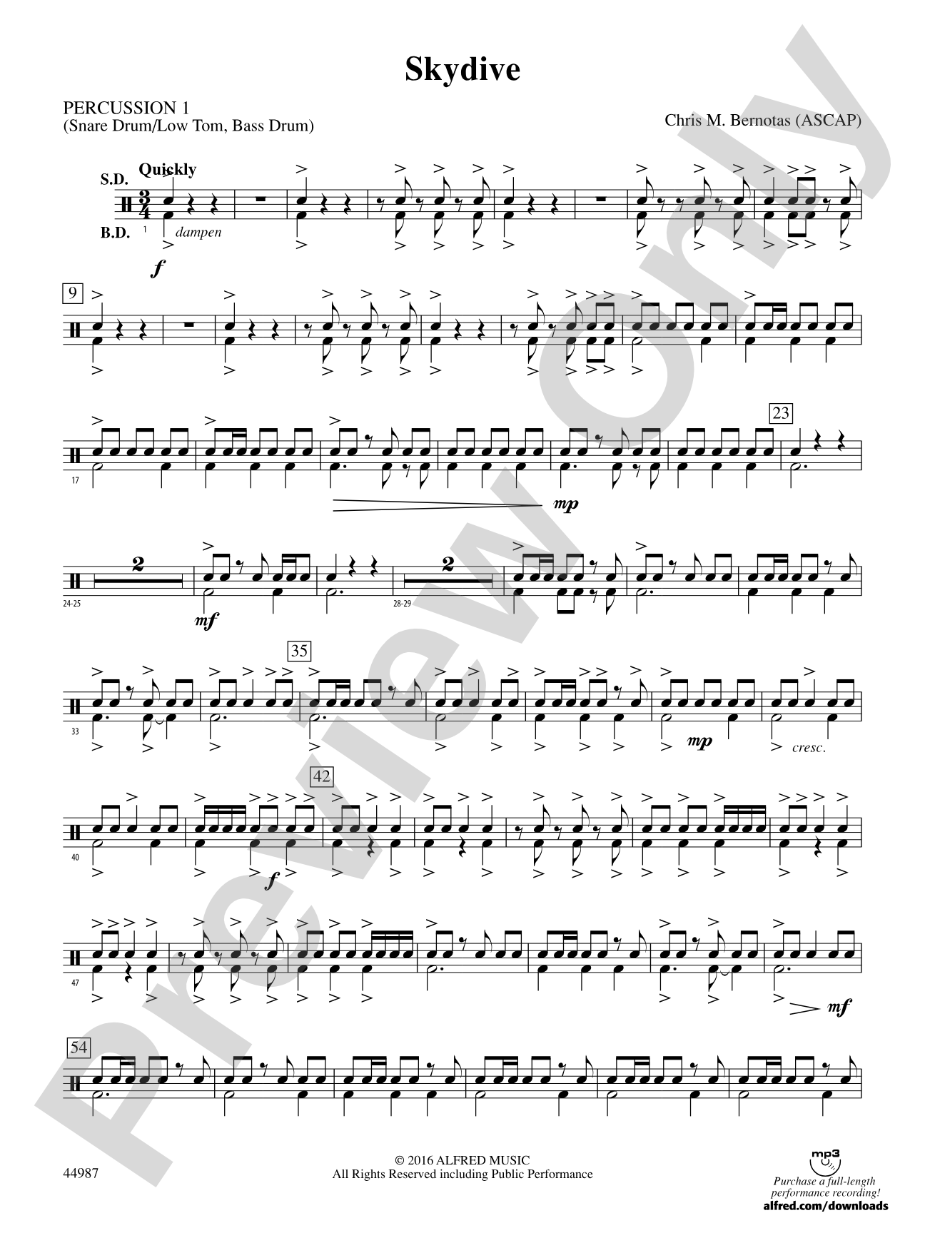 Skydive: 1st Percussion