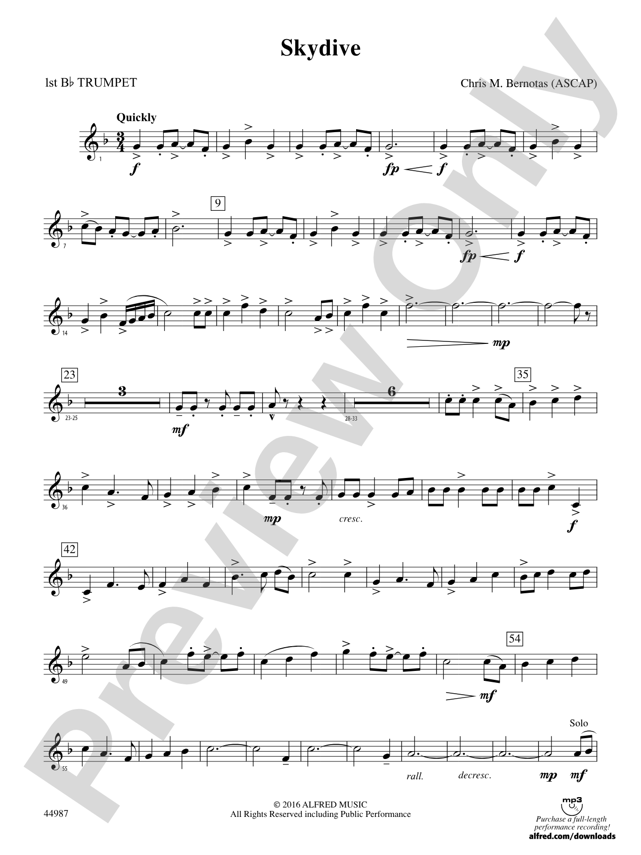 Skydive: 1st B-flat Trumpet