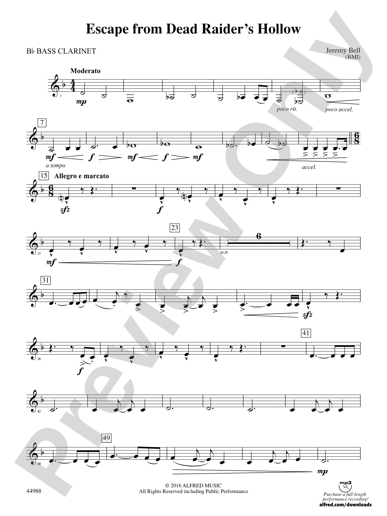 Escape from Dead Raider's Hollow: B-flat Bass Clarinet