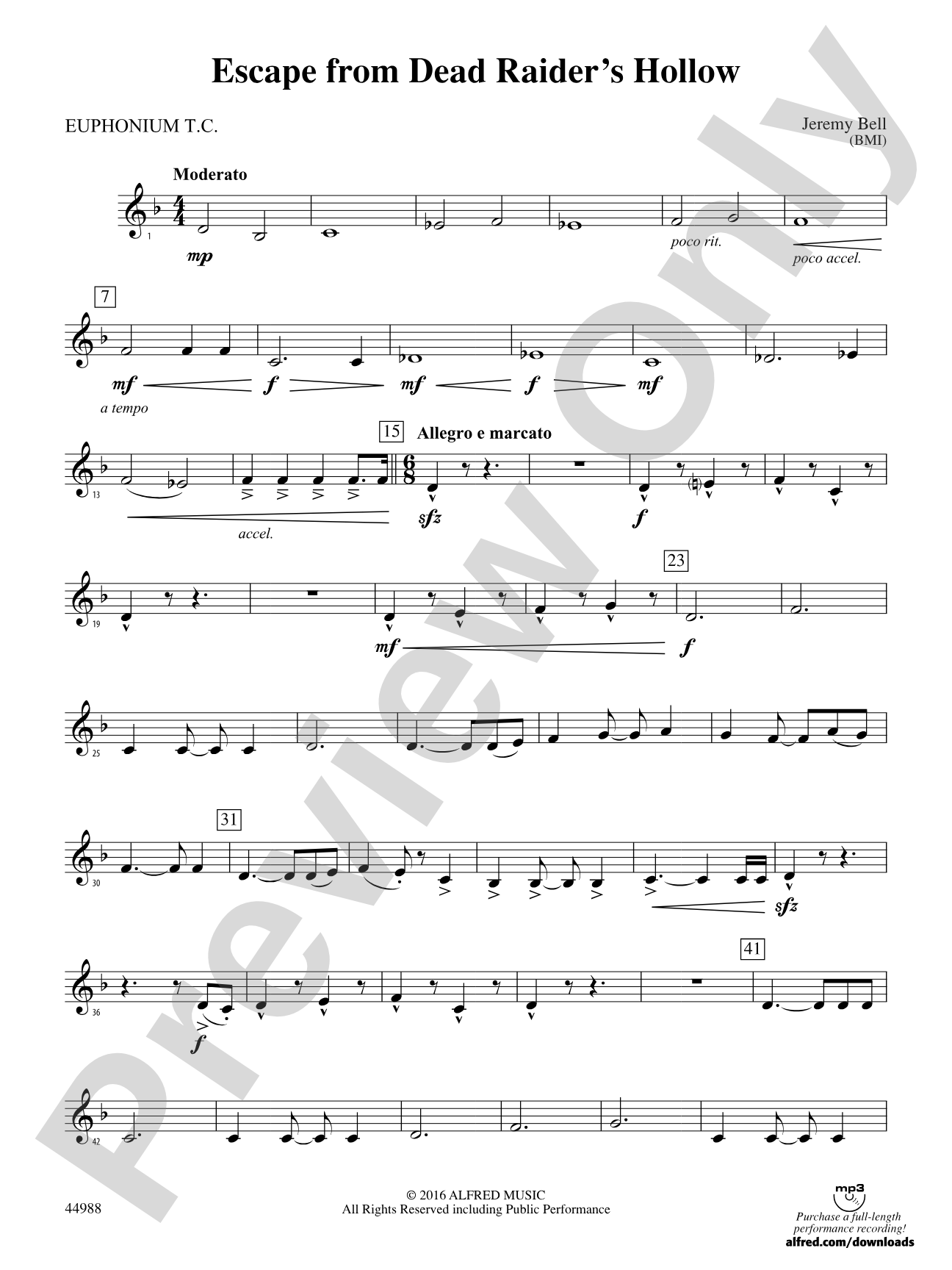 Escape from Dead Raider's Hollow: Baritone T.C.