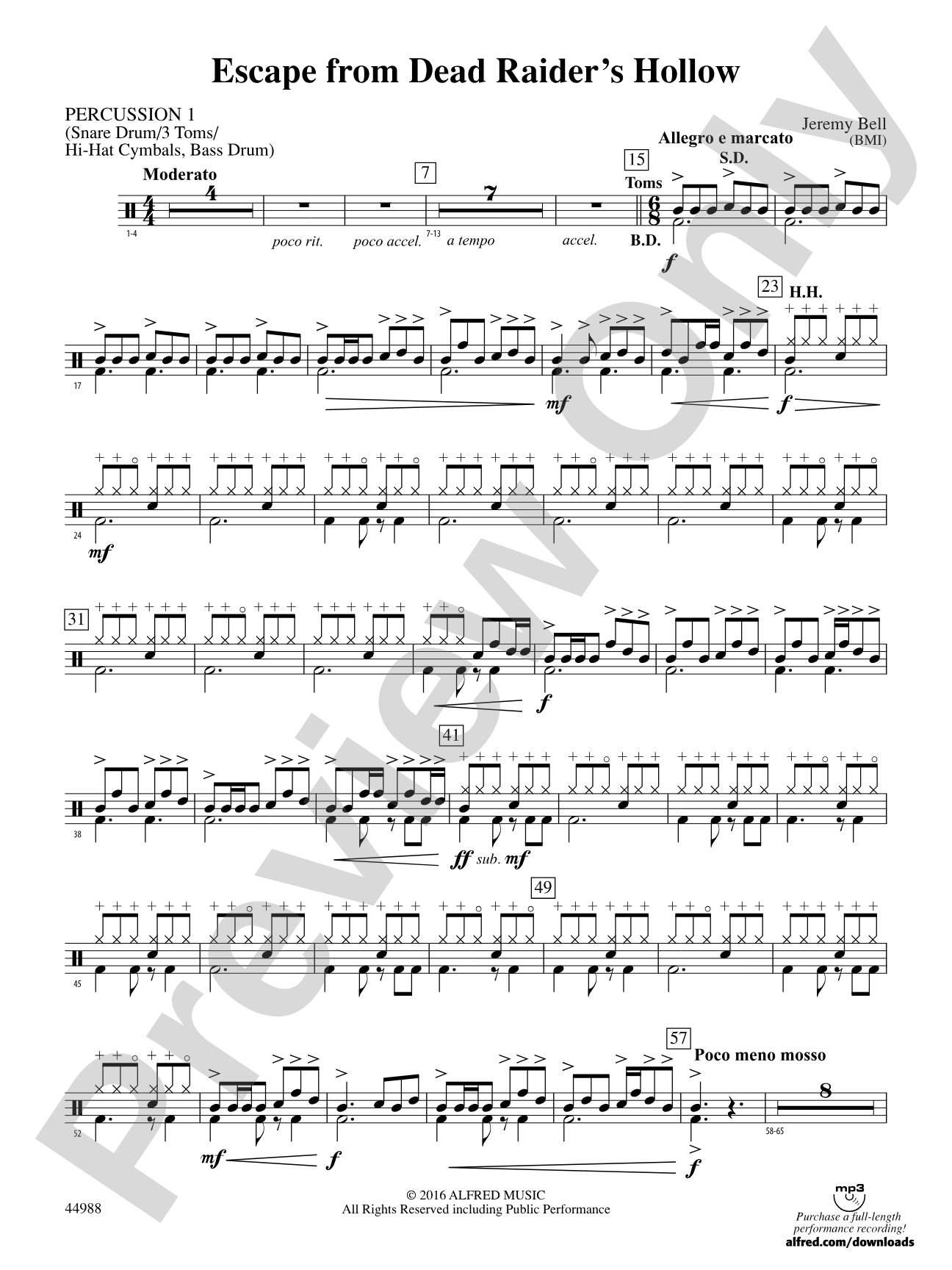 Escape from Dead Raider's Hollow: 1st Percussion