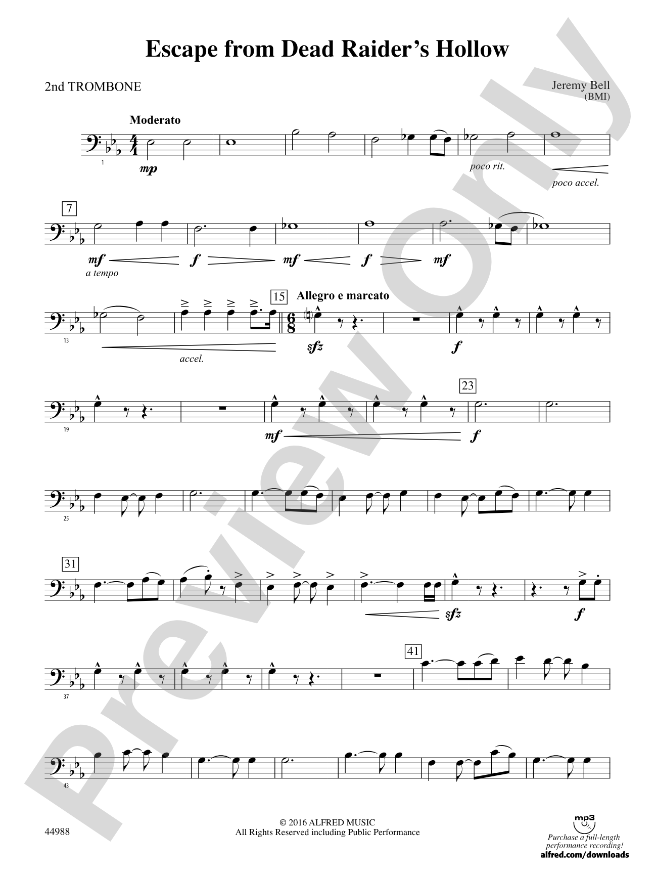 Escape from Dead Raider's Hollow: 2nd Trombone