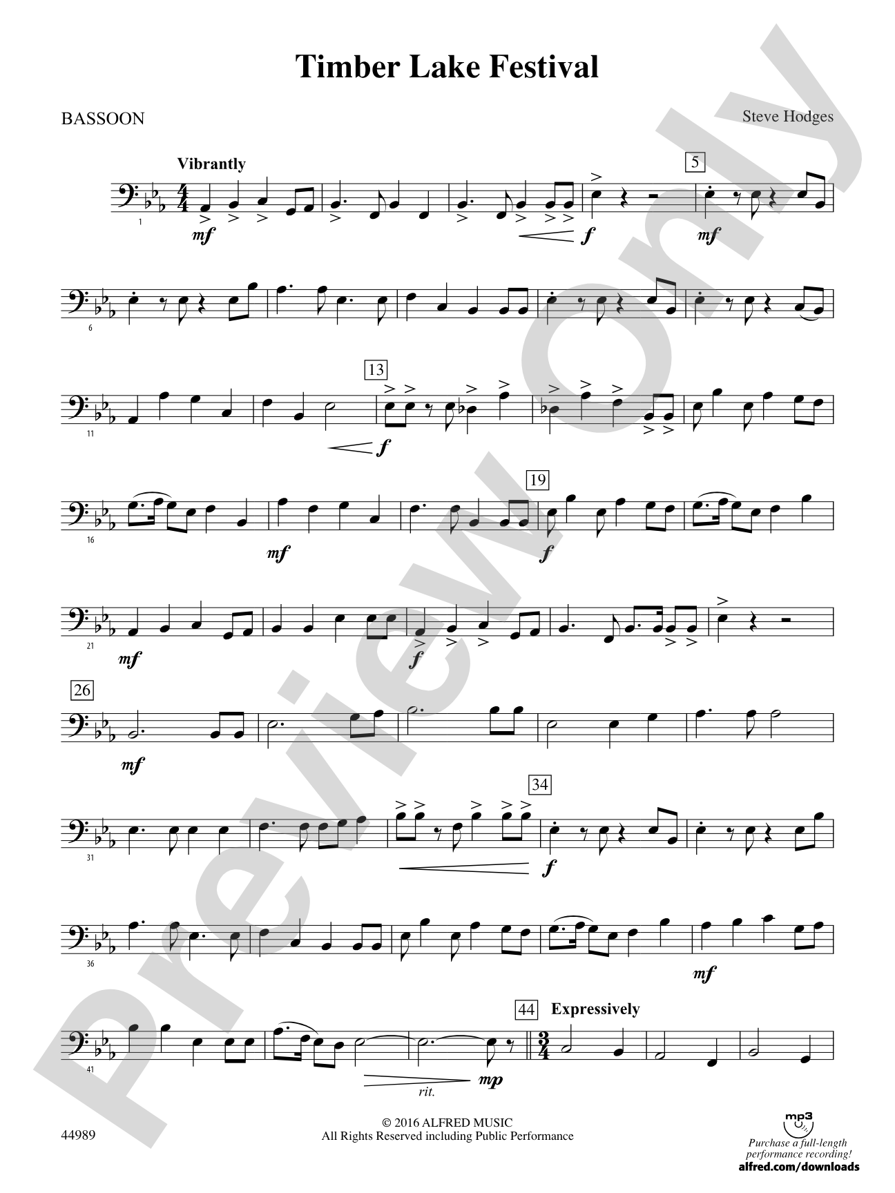 Timber Lake Festival: Bassoon