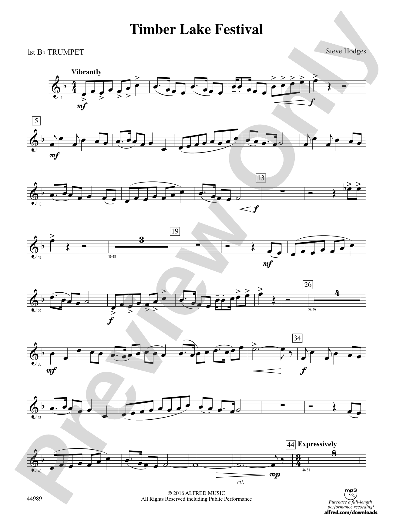 Timber Lake Festival: 1st B-flat Trumpet