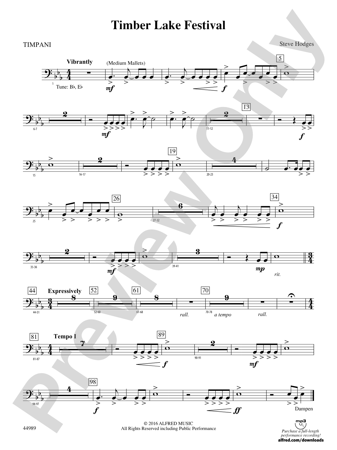 Timber Lake Festival: Timpani