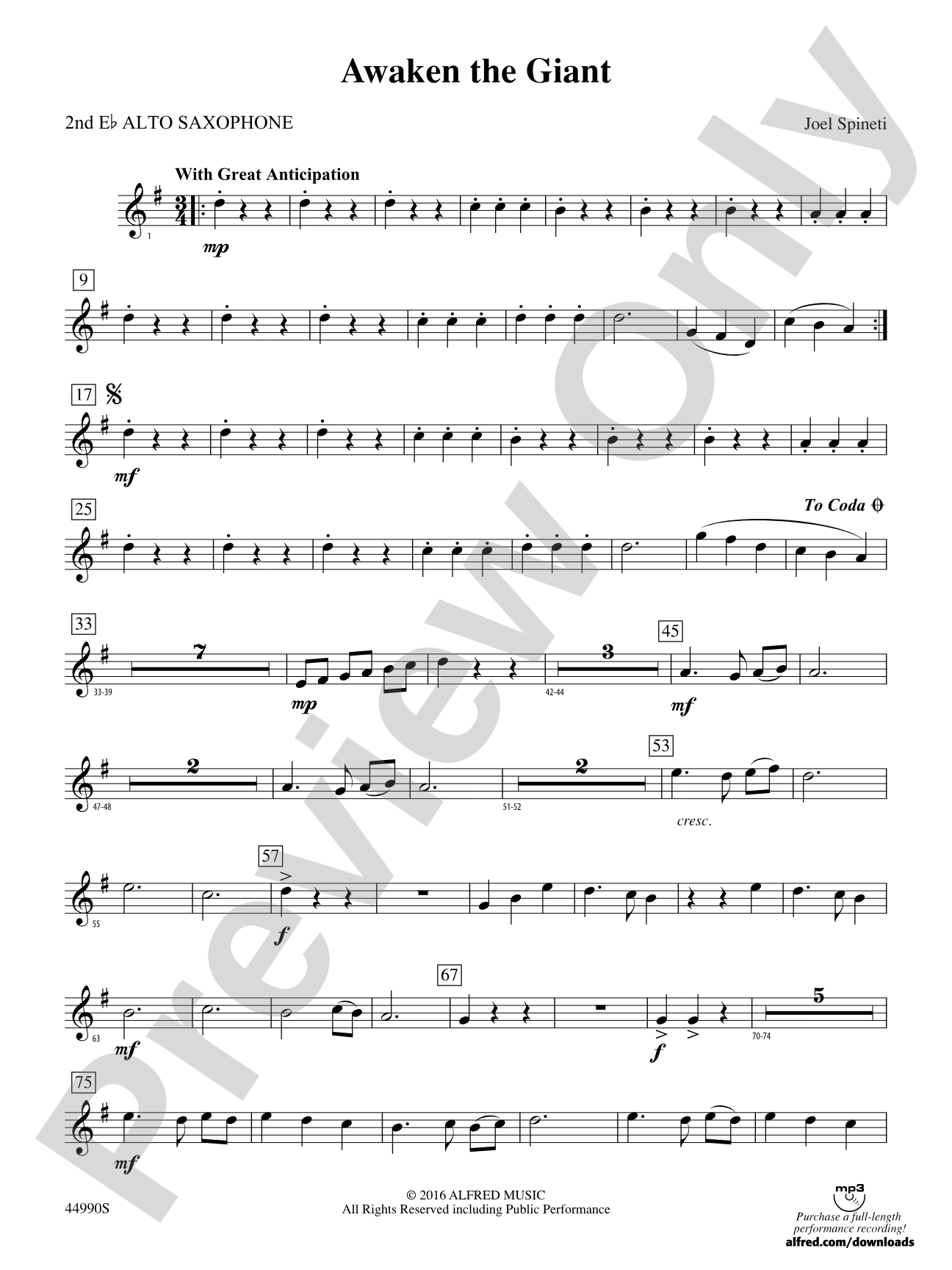 Awaken the Giant: 2nd E-flat Alto Saxophone
