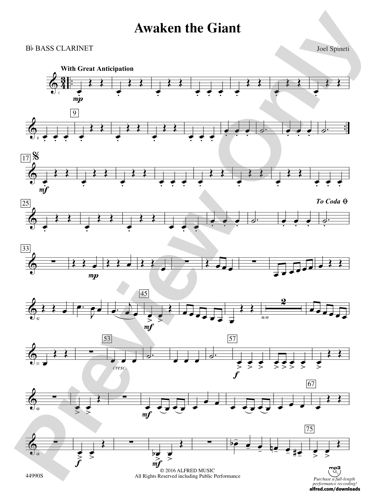 Awaken the Giant: B-flat Bass Clarinet