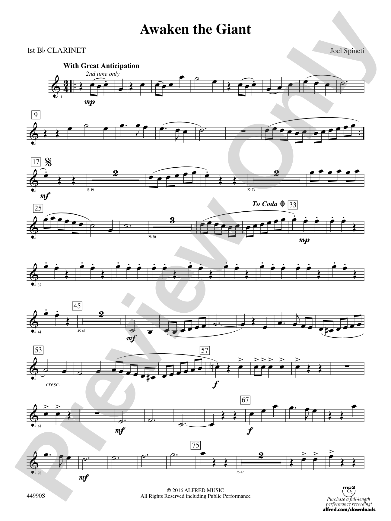 Awaken the Giant: 1st B-flat Clarinet