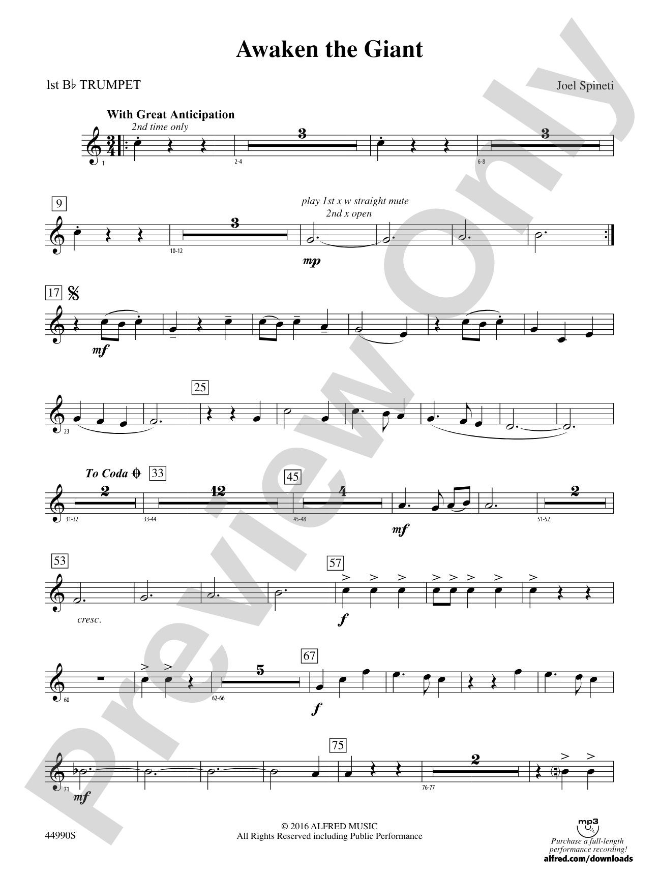 Awaken the Giant: 1st B-flat Trumpet