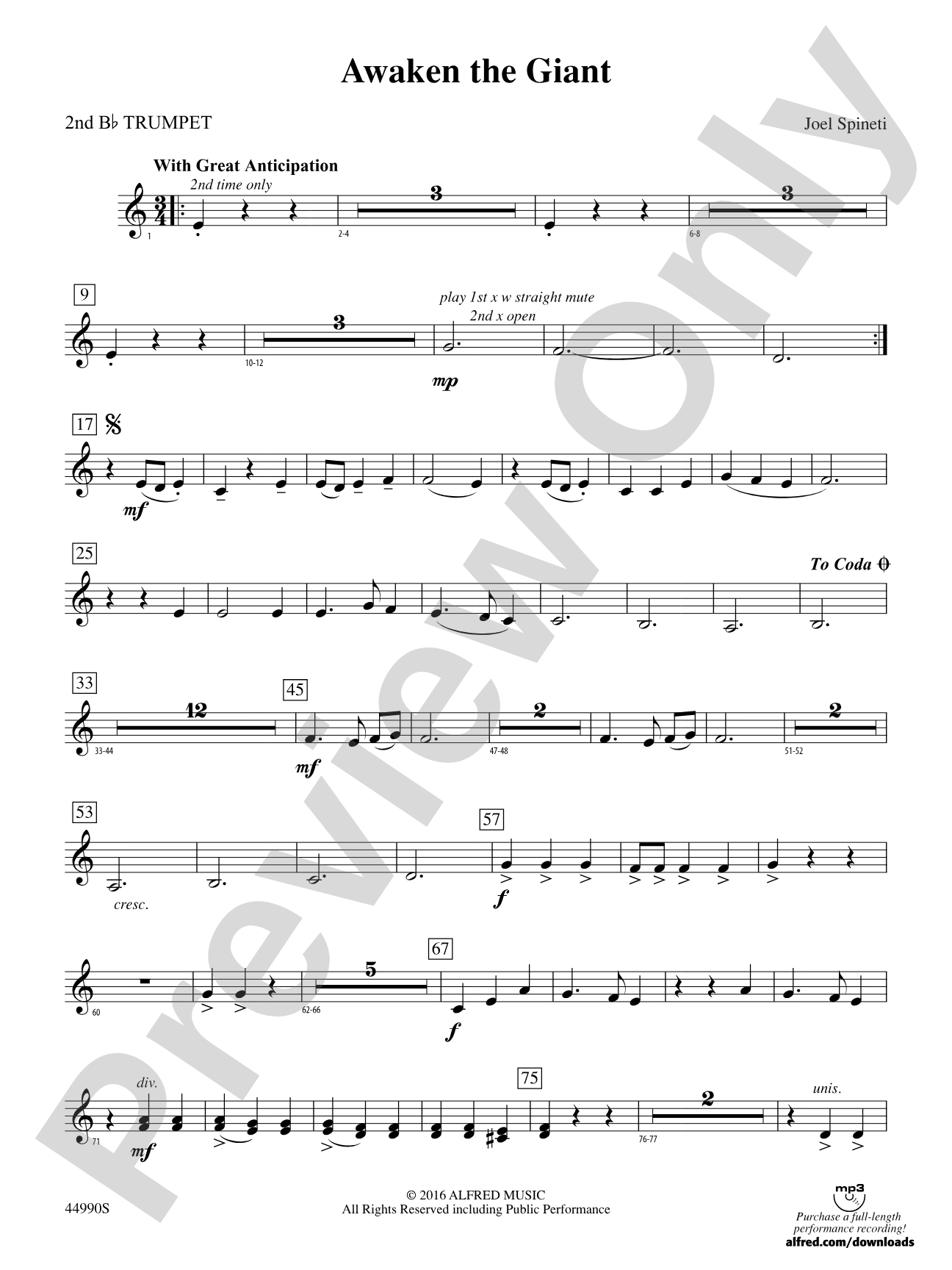 Awaken the Giant: 2nd B-flat Trumpet