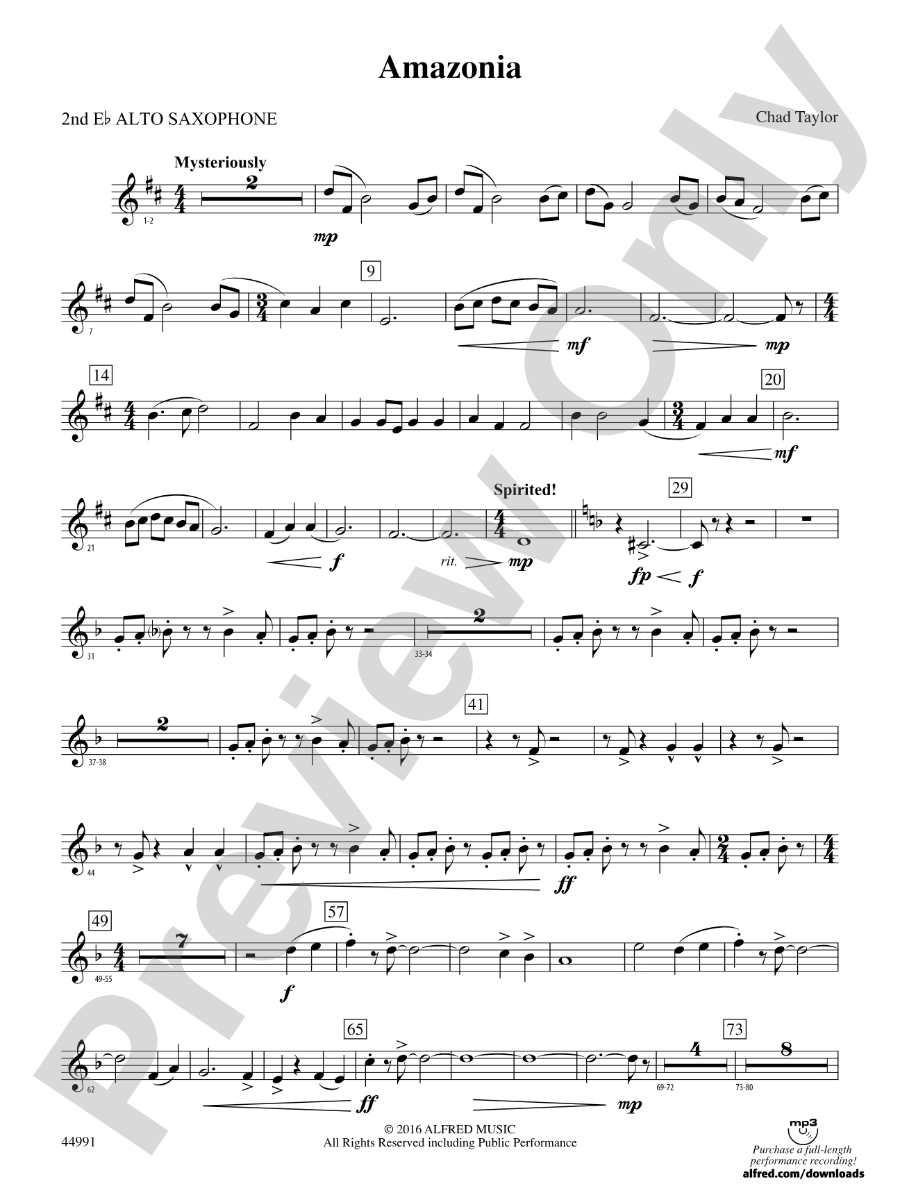 Amazonia: 2nd E-flat Alto Saxophone