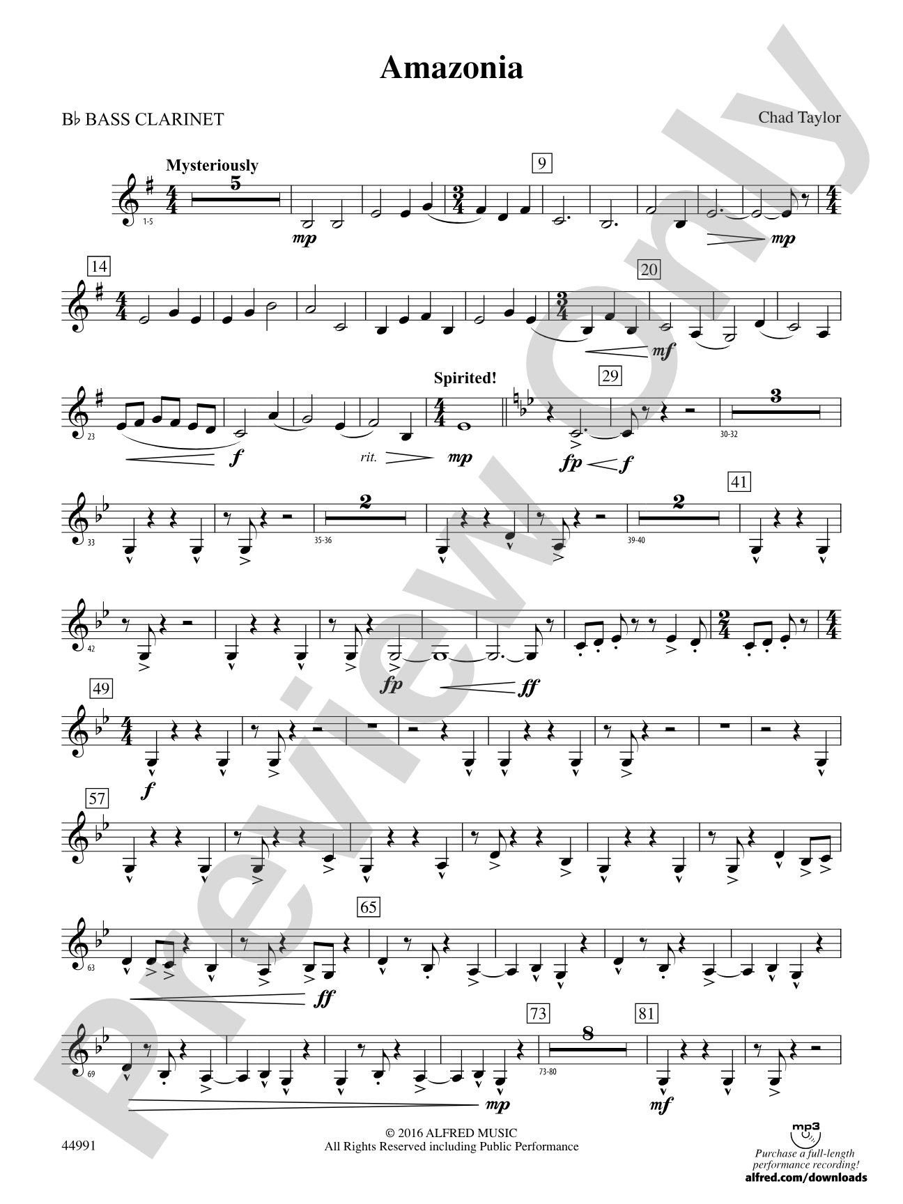 Amazonia: B-flat Bass Clarinet