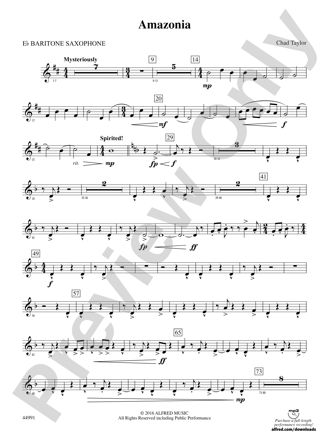 Amazonia: E-flat Baritone Saxophone